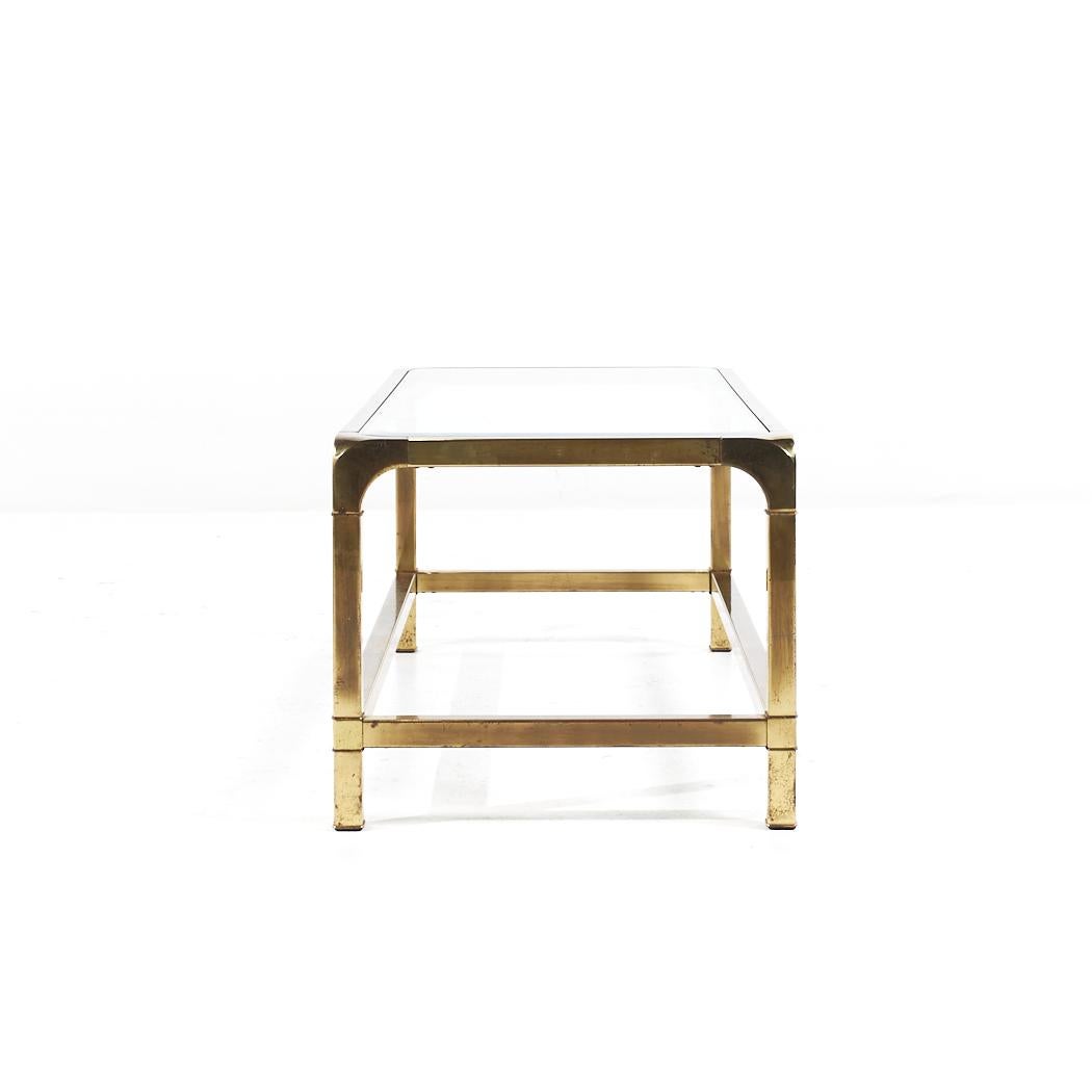 American Mastercraft Mid Century Brass Coffee Table For Sale