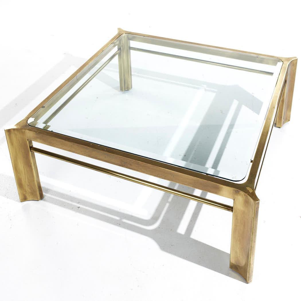 Mastercraft Mid Century Brass Coffee Table In Good Condition In Countryside, IL