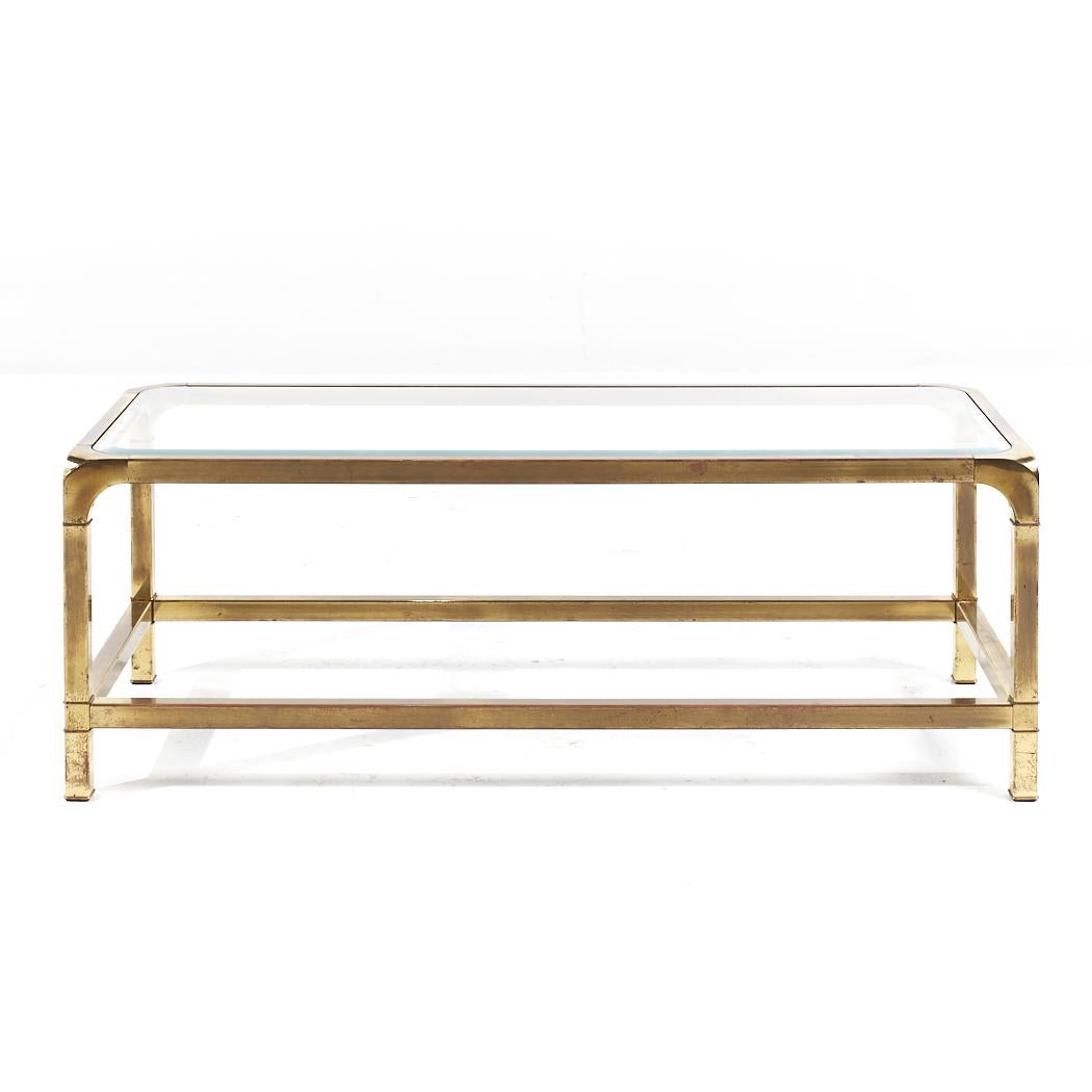 Mastercraft Mid Century Brass Coffee Table In Good Condition For Sale In Countryside, IL