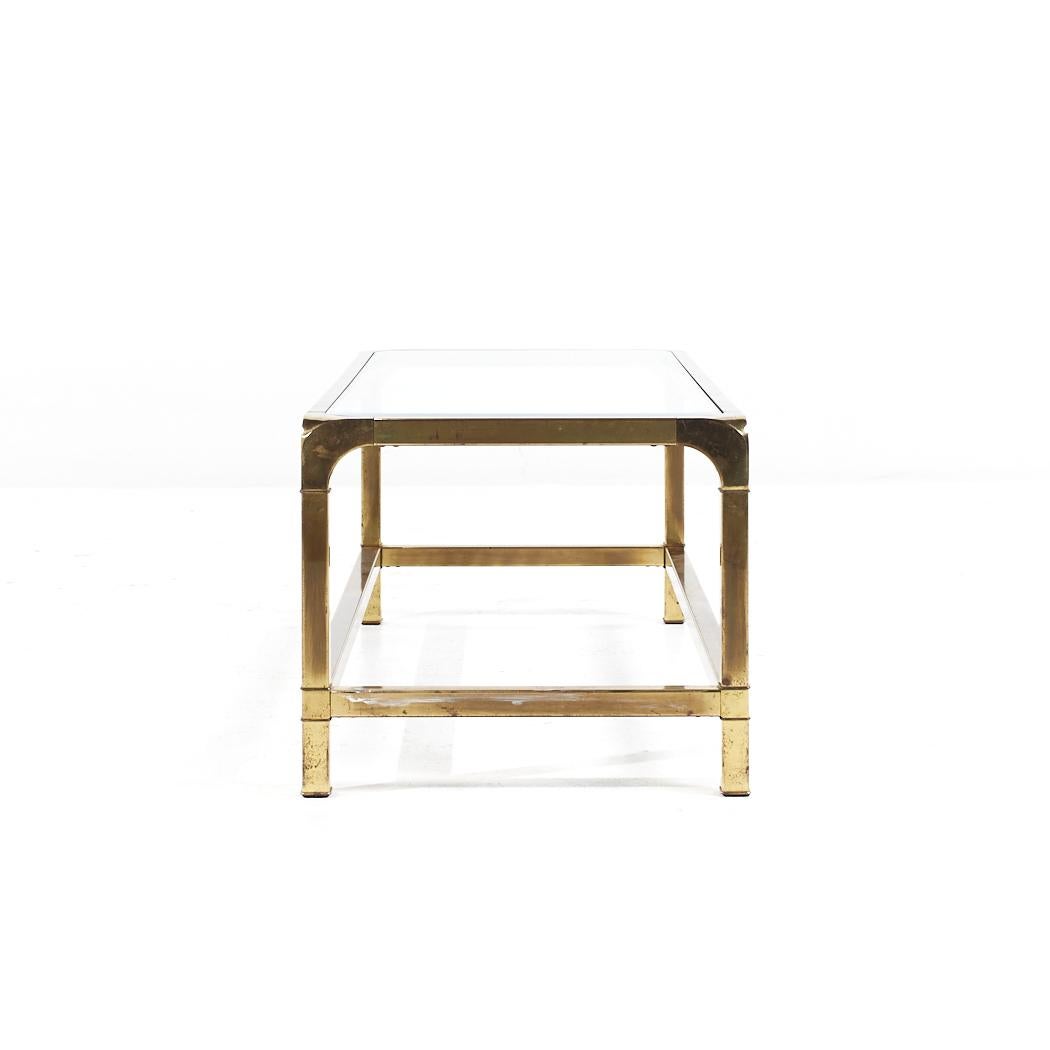 Late 20th Century Mastercraft Mid Century Brass Coffee Table For Sale