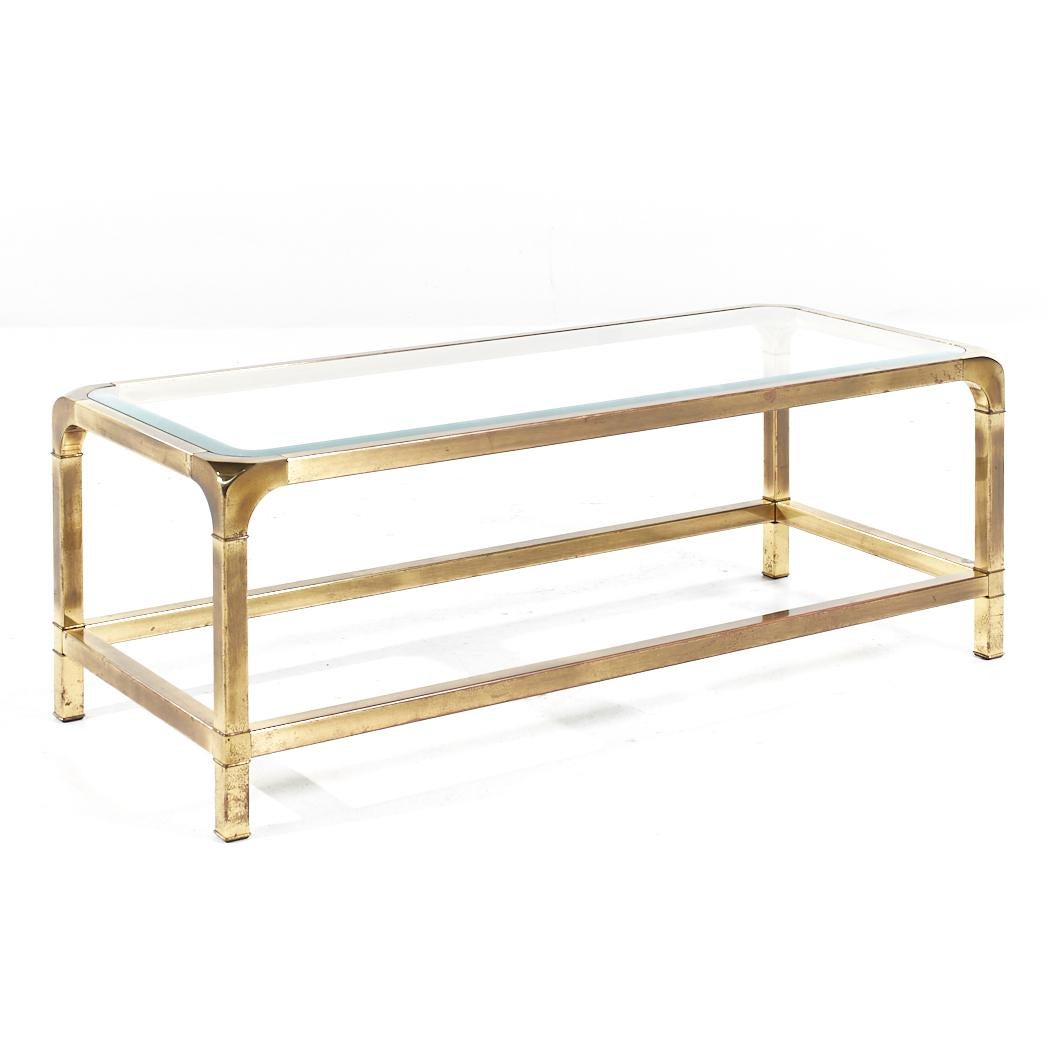 Mastercraft Mid Century Brass Coffee Table For Sale 1