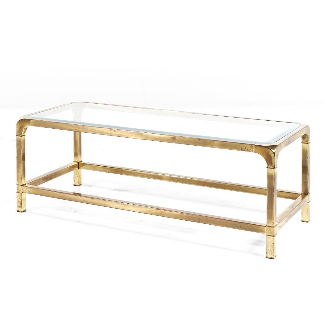 Mastercraft Mid Century Brass Coffee Table For Sale 2