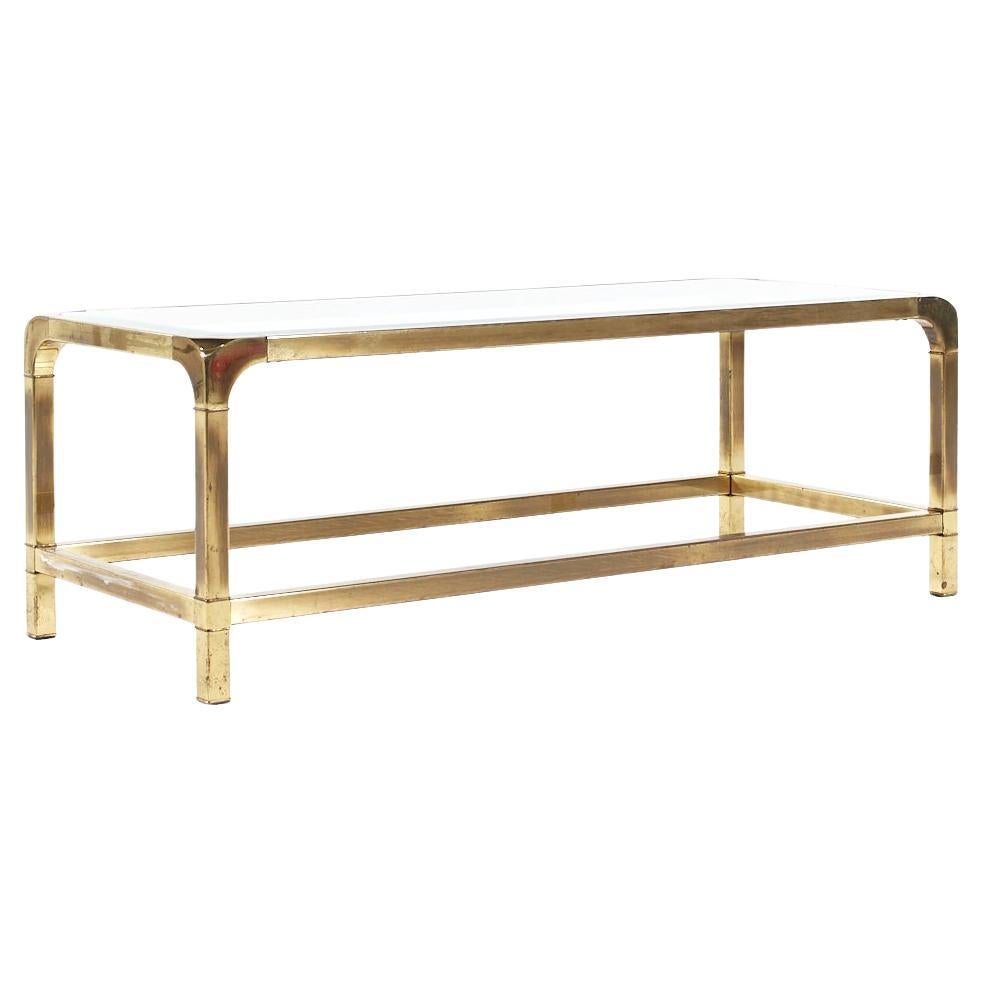 Mastercraft Mid Century Brass Coffee Table For Sale