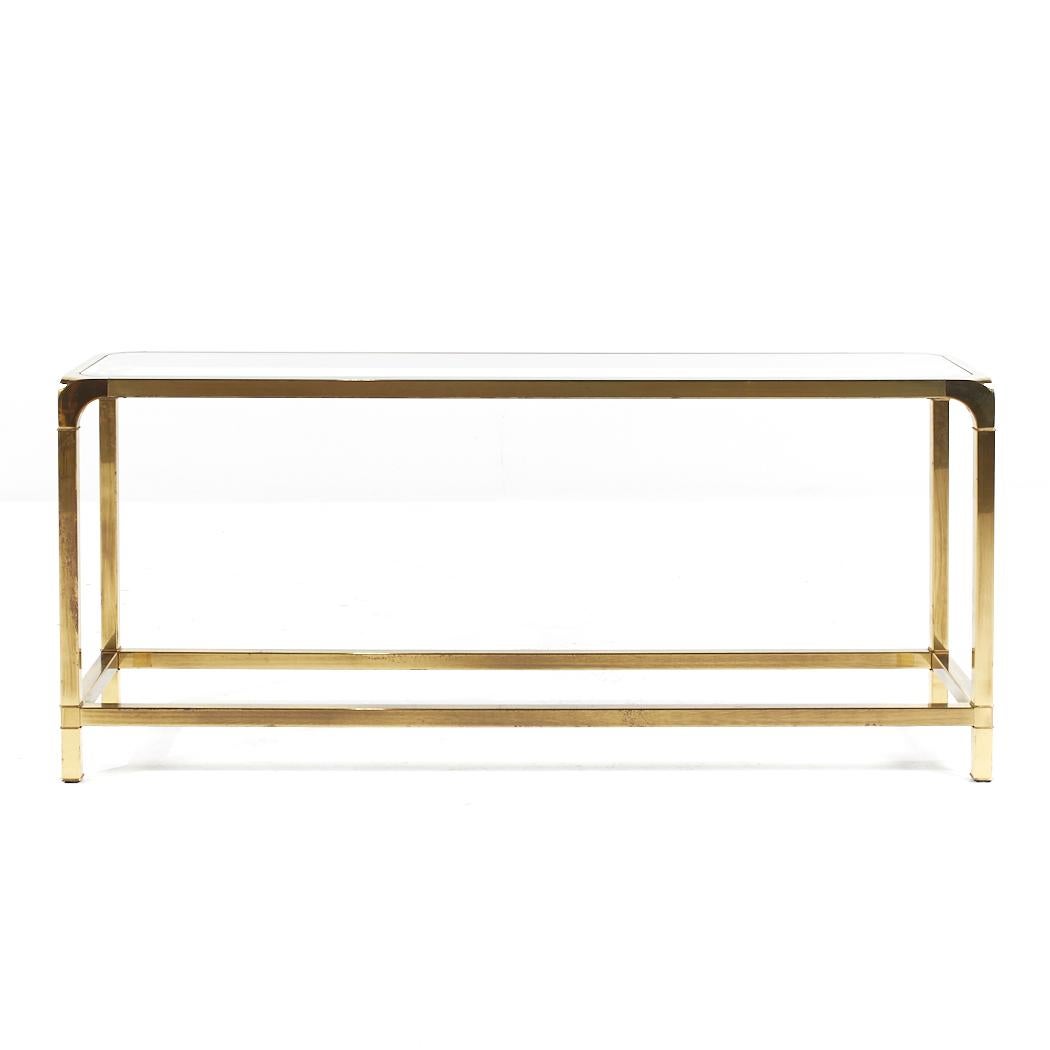 SOLD 02/06/24 Mastercraft Mid Century Brass Console Table In Good Condition For Sale In Countryside, IL
