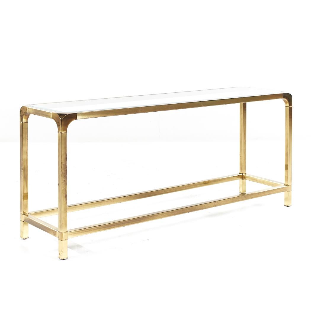 SOLD 02/06/24 Mastercraft Mid Century Brass Console Table For Sale 1