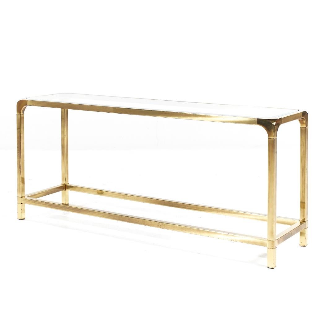SOLD 02/06/24 Mastercraft Mid Century Brass Console Table For Sale 2