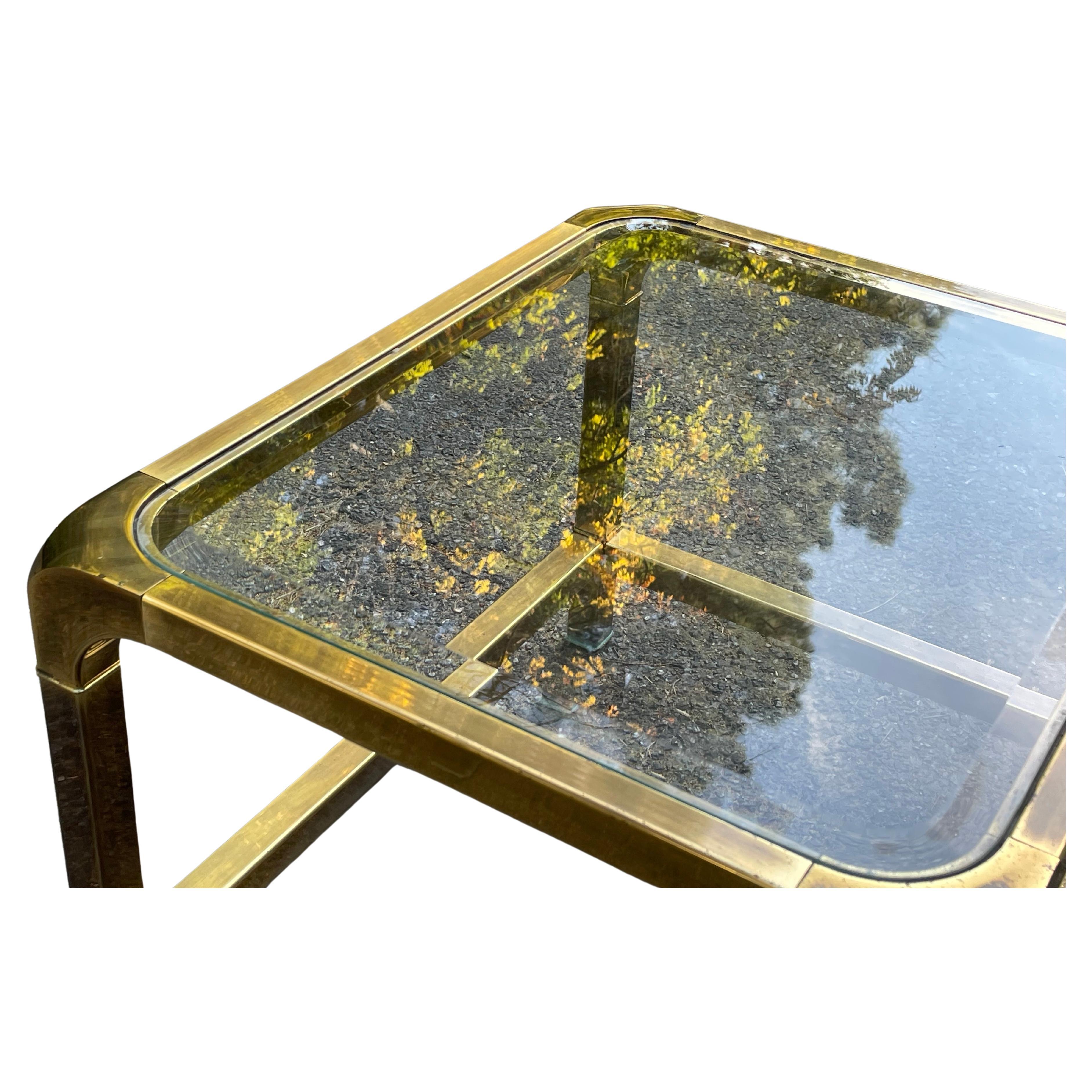 Late 20th Century Mastercraft Mid-Century Brass End Side Tables, Pair. Circa 1970 For Sale