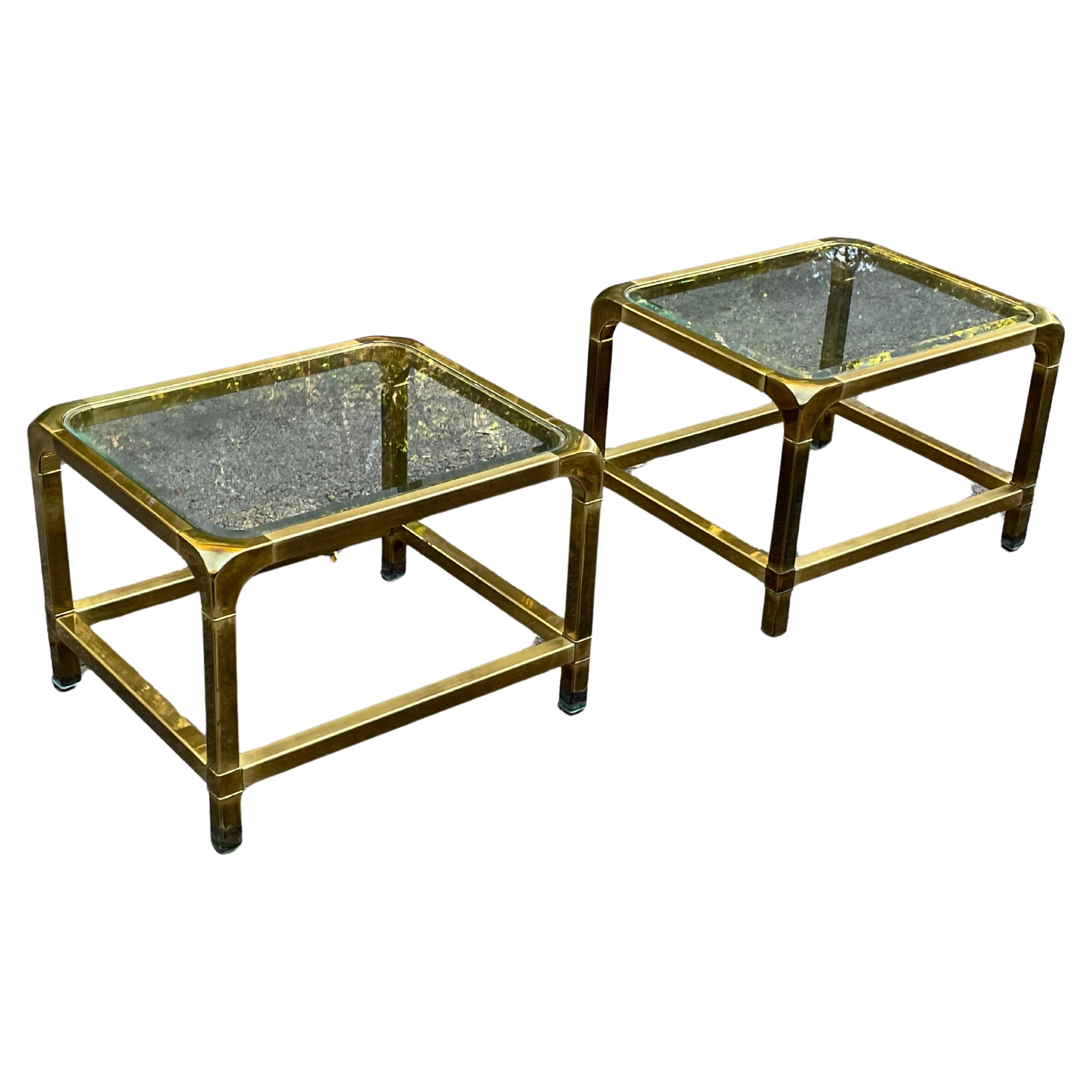 Mastercraft Mid-Century Brass End Side Tables, Pair. Circa 1970 For Sale 3