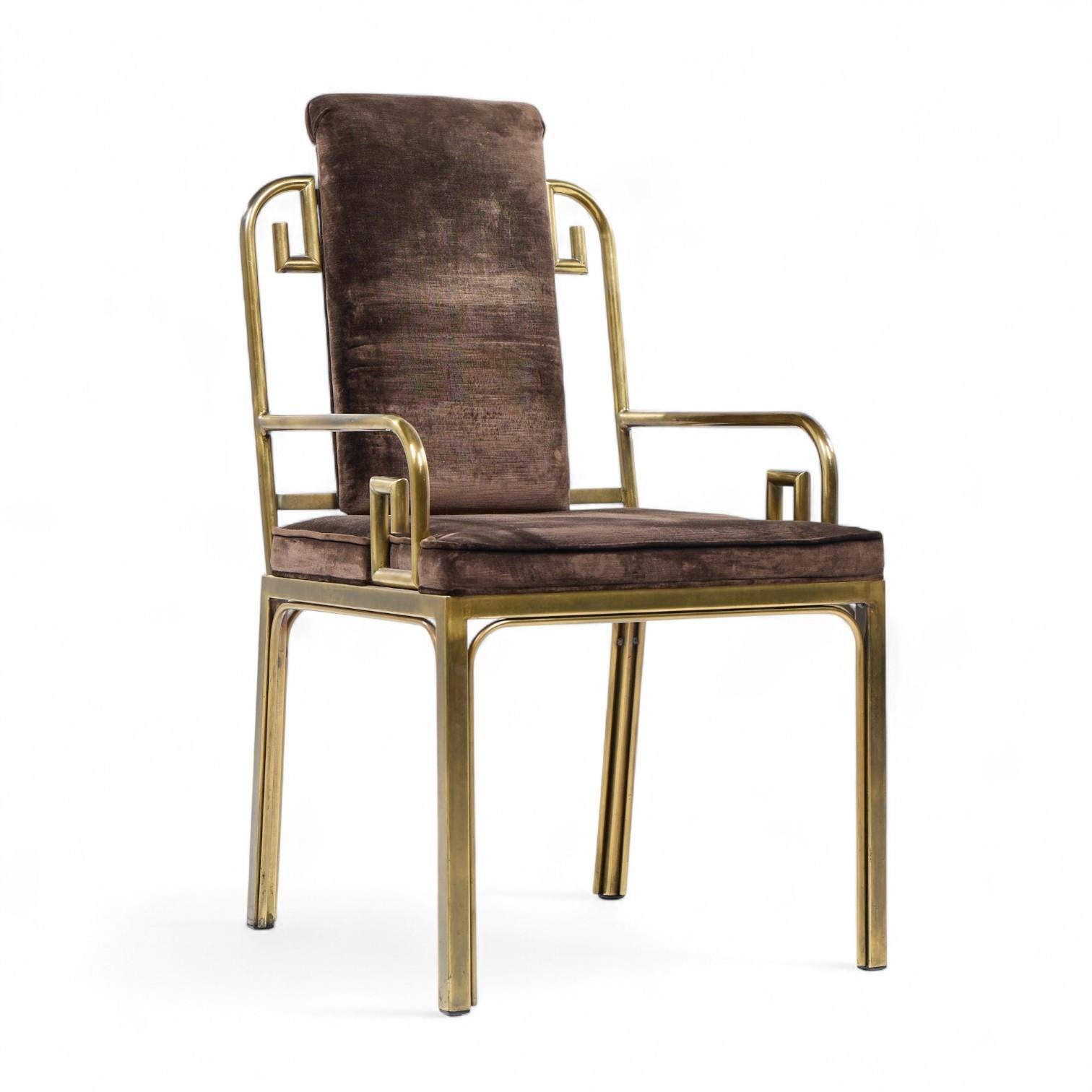 Mastercraft Sillas de comedor Greek Key de latón de mediados de siglo - Juego de 8 Estadounidense en venta