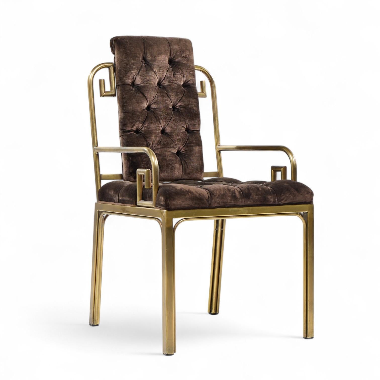 Mastercraft Sillas de comedor Greek Key de latón de mediados de siglo - Juego de 8 siglo XX en venta