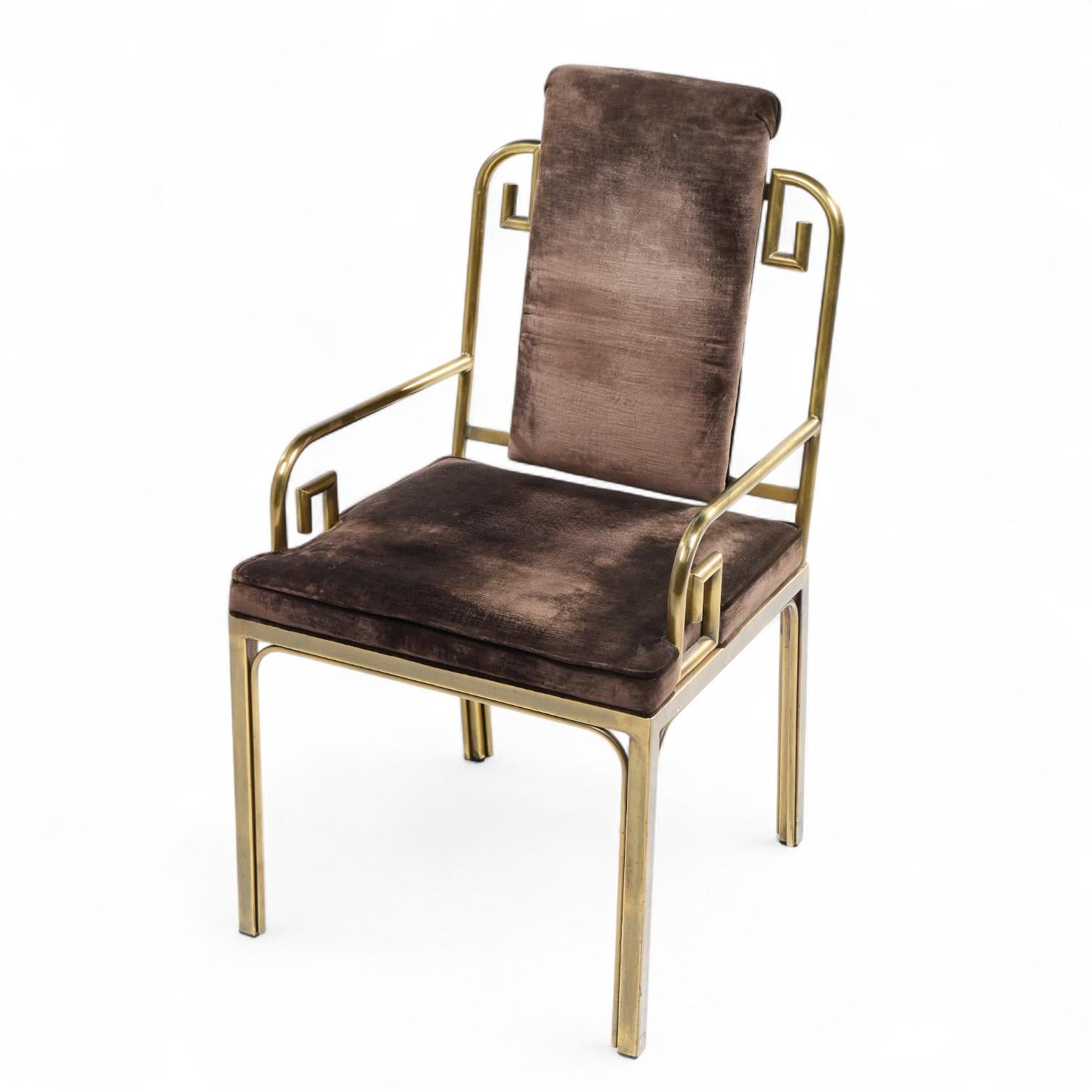 Mastercraft Sillas de comedor Greek Key de latón de mediados de siglo - Juego de 8 en venta 1
