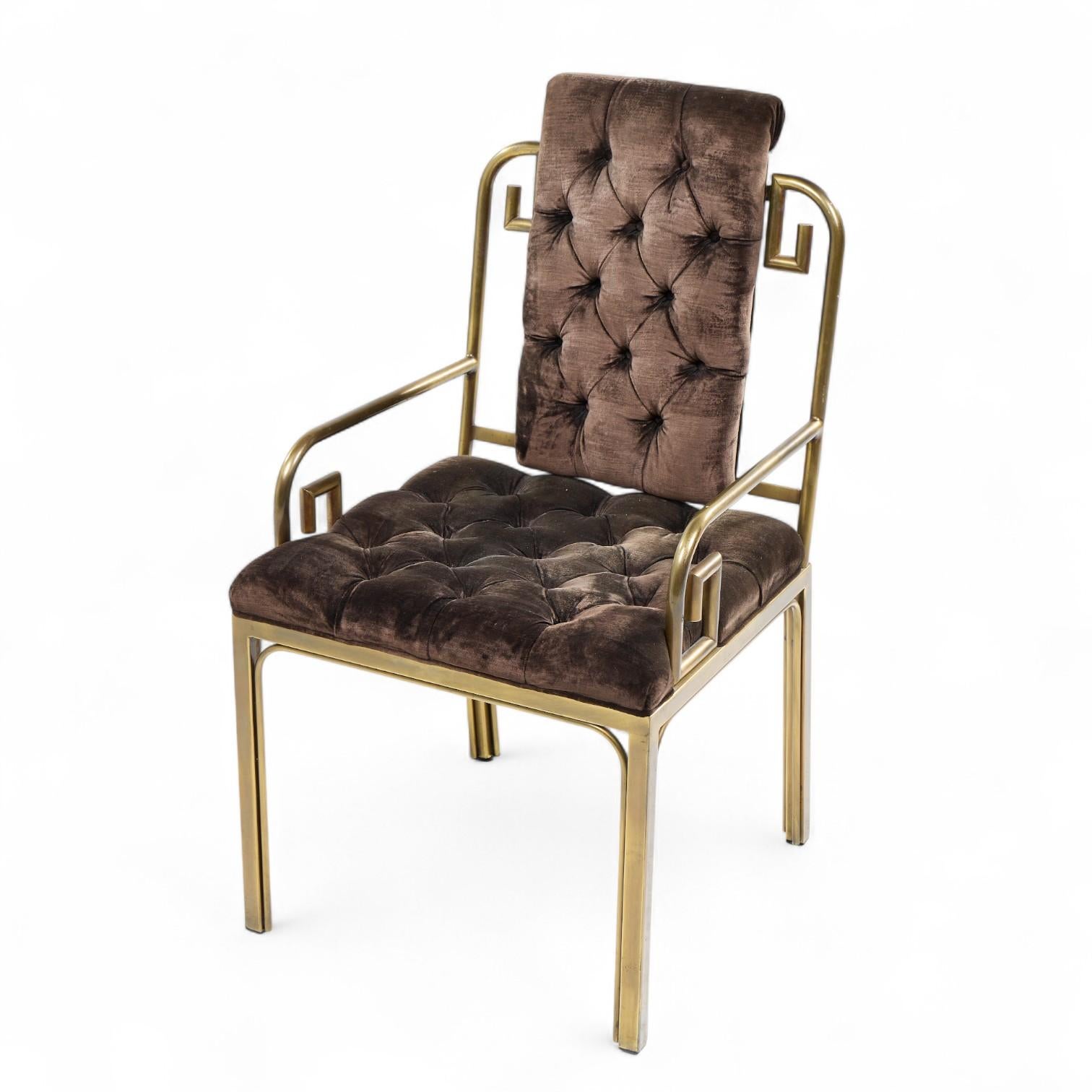 Mastercraft Sillas de comedor Greek Key de latón de mediados de siglo - Juego de 8 en venta 2