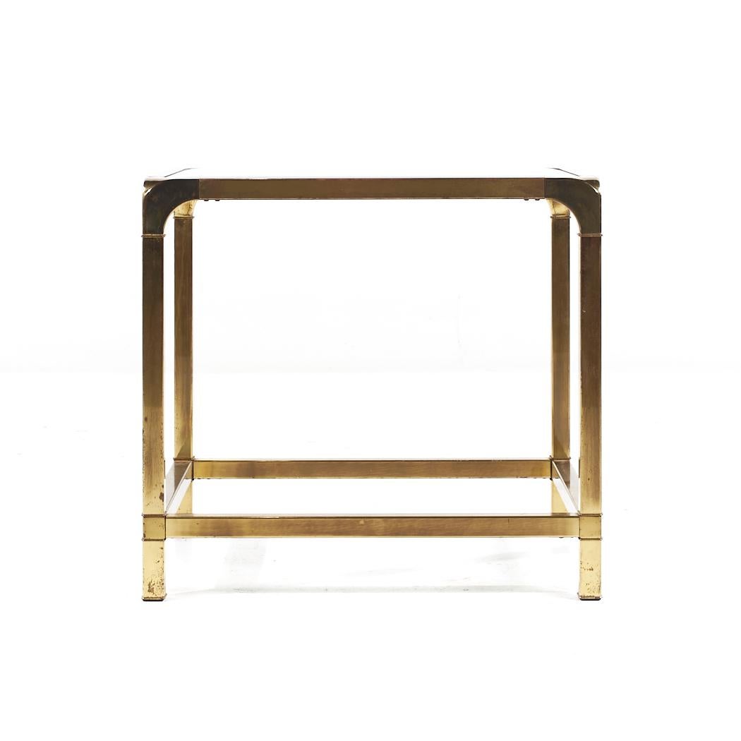 American Mastercraft Mid Century Brass Side End Table For Sale