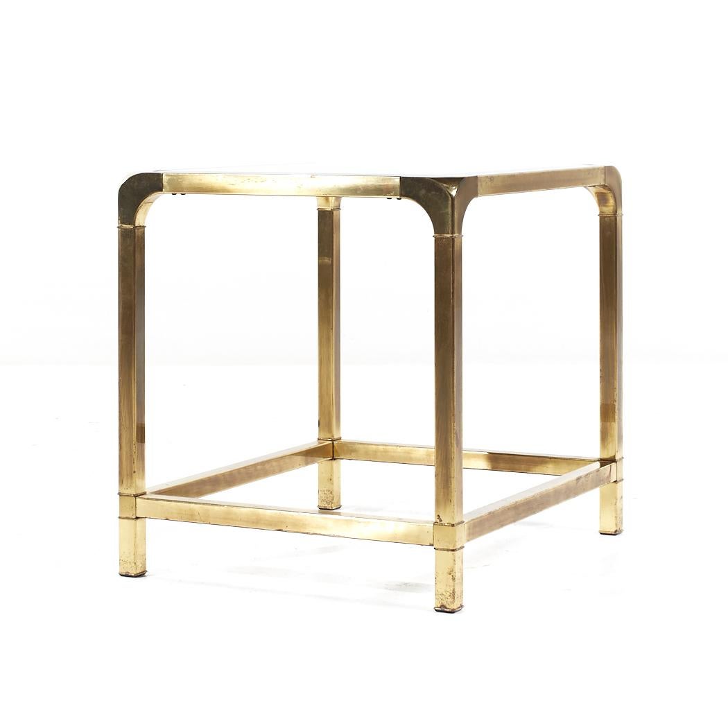 Late 20th Century Mastercraft Mid Century Brass Side End Table For Sale