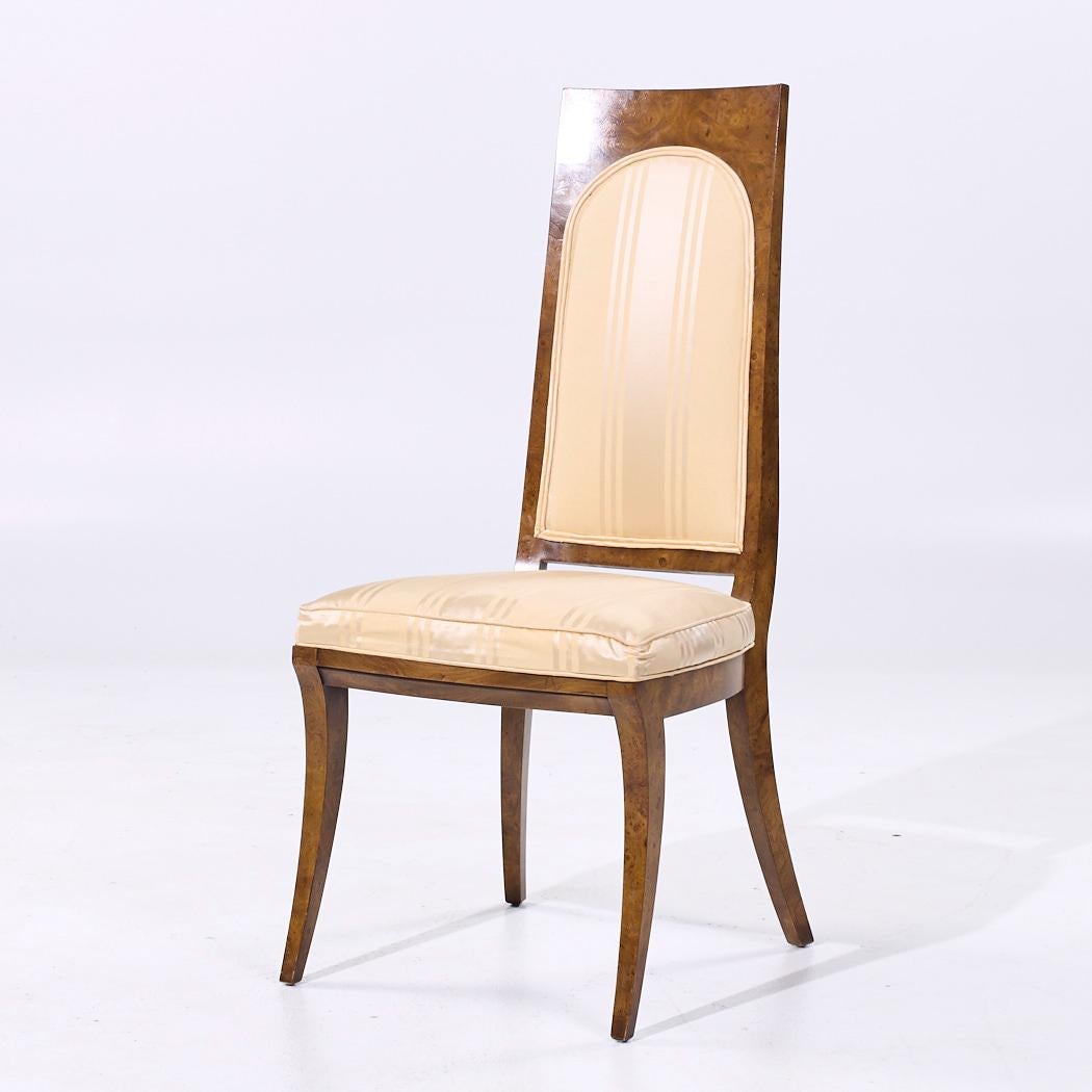 Mastercraft Mid Century Burlwood Esszimmerstühle - Satz von 4 (Ende des 20. Jahrhunderts) im Angebot