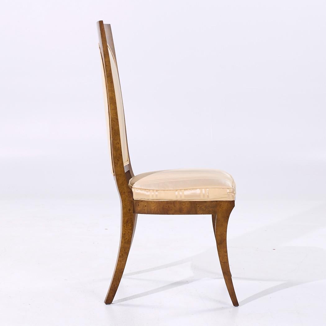 Mastercraft Mid Century Burlwood Esszimmerstühle - Satz von 4 (Polster) im Angebot