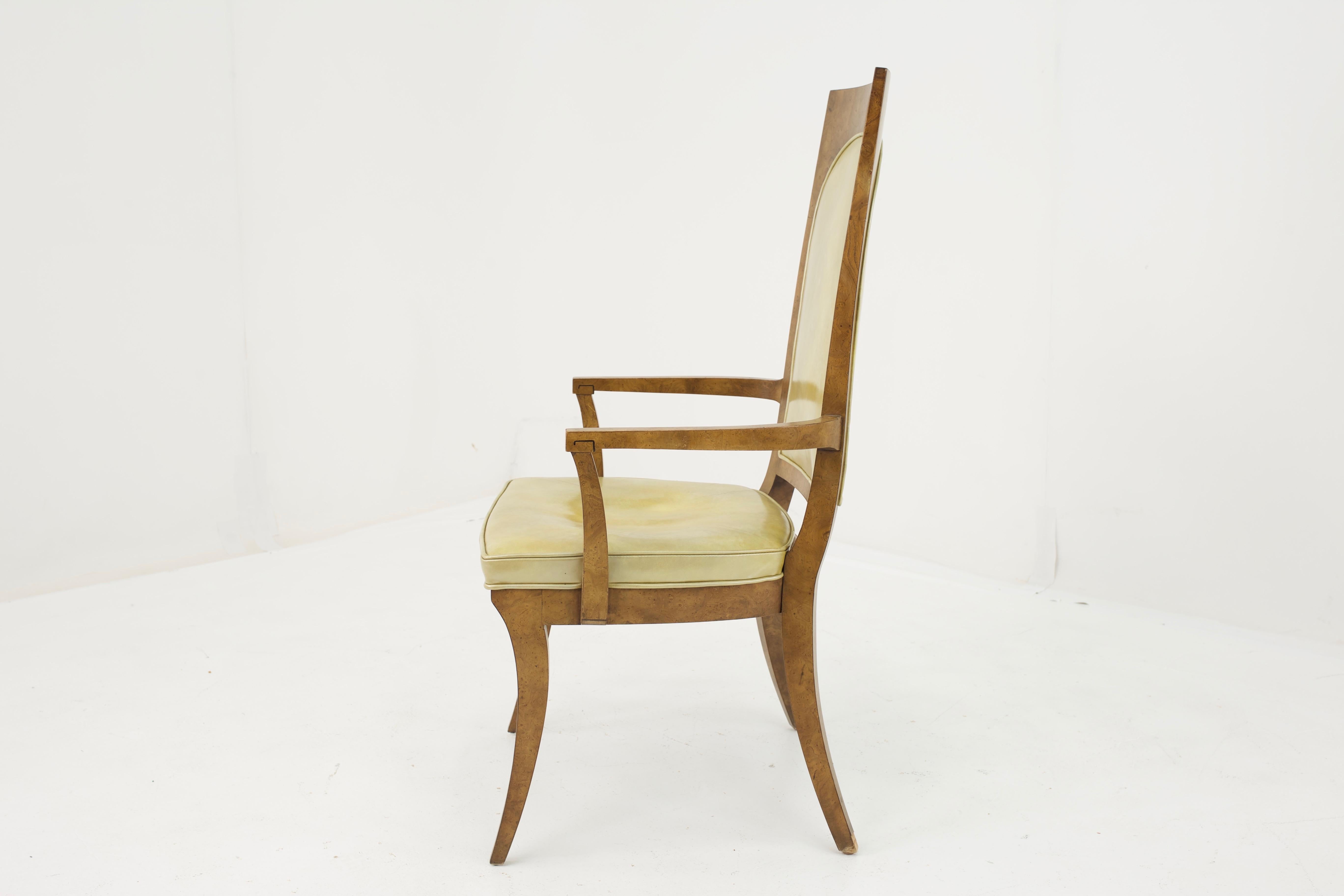Mastercraft Mid Century Burlwood Dining Chairs - Set of 6 For Sale 2