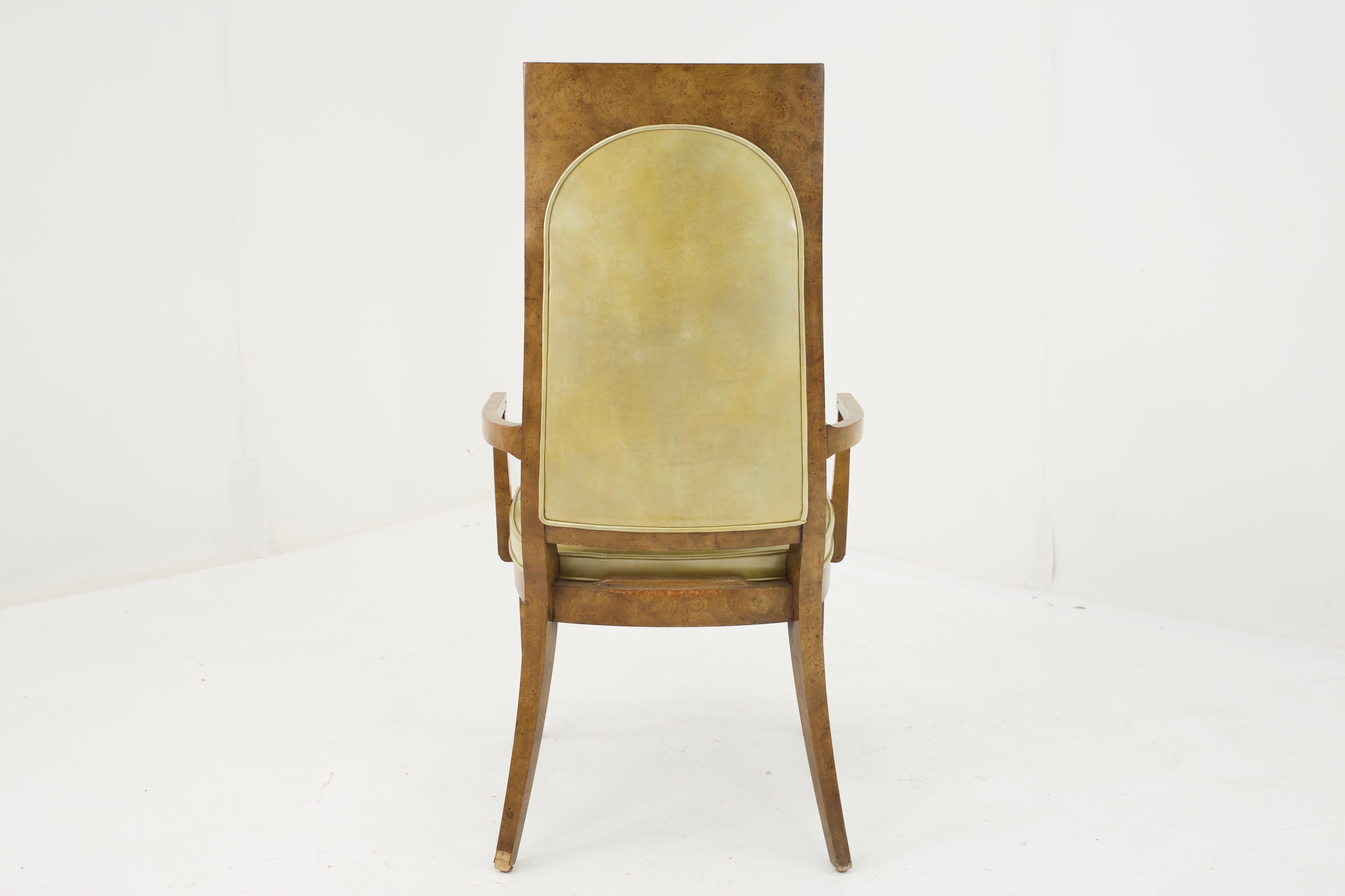 Mastercraft Mid Century Burlwood Dining Chairs - Set of 6 For Sale 3