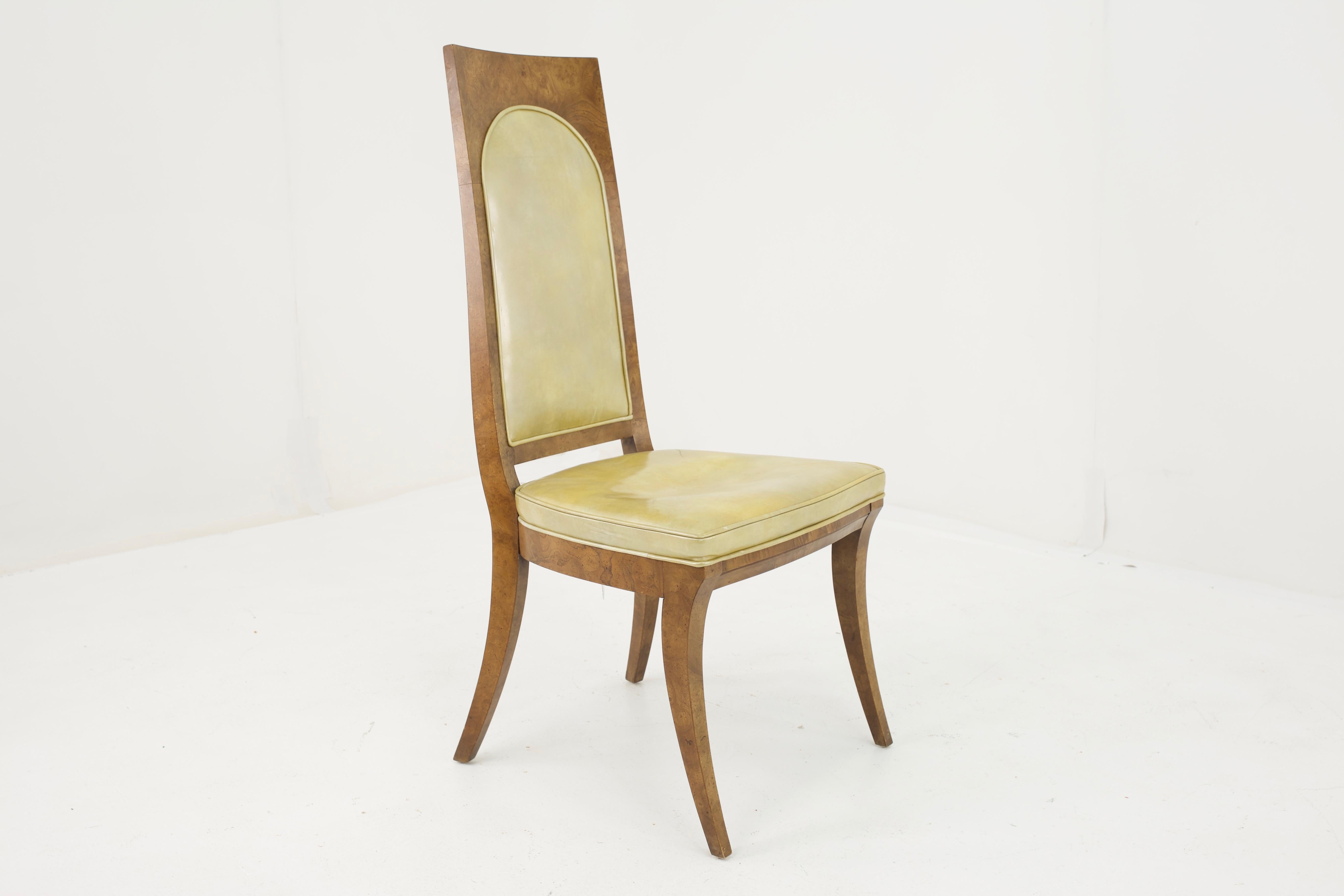 Mastercraft Mid Century Burlwood Dining Chairs - Set of 6 For Sale 5