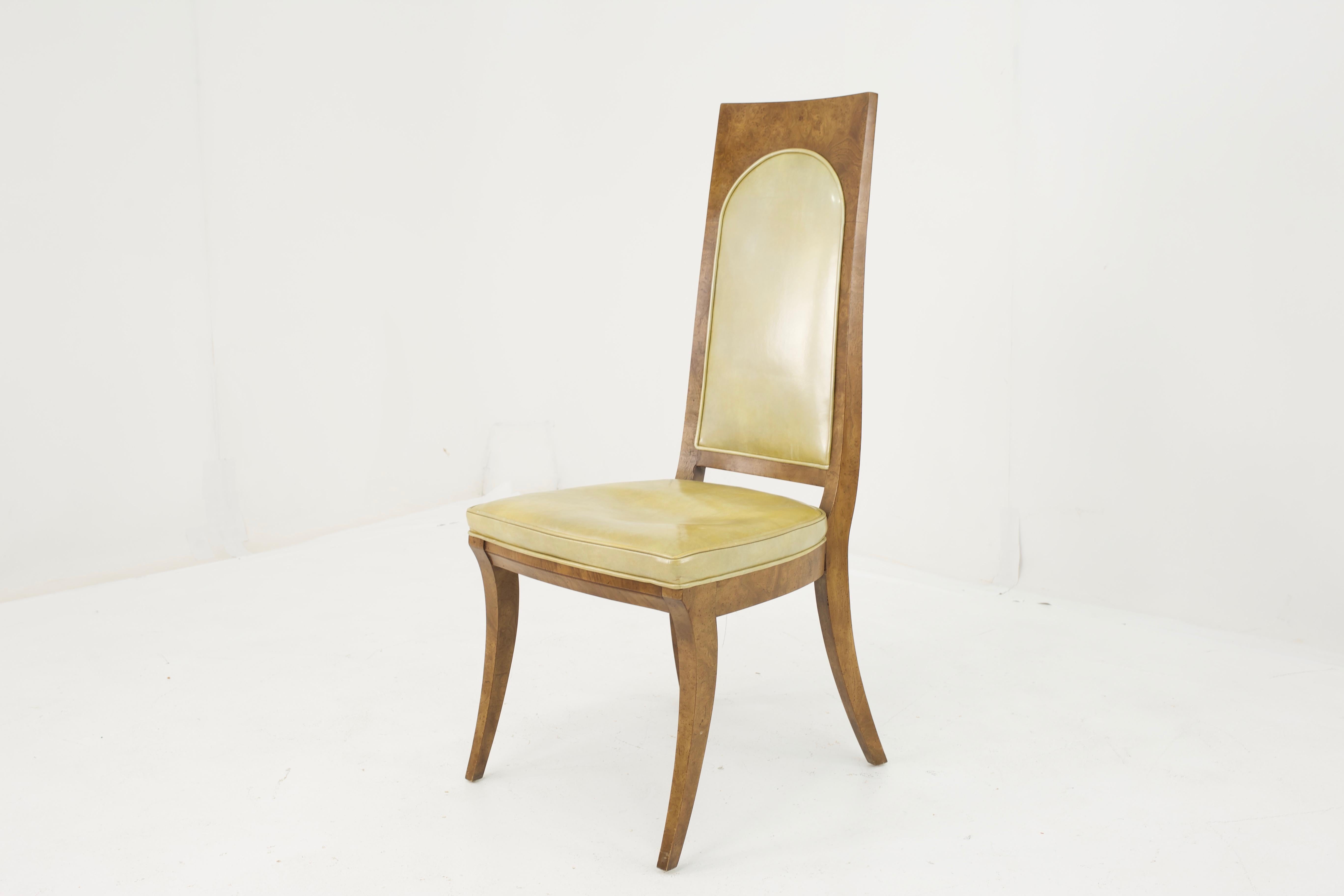 Chaises de salle à manger Mastercraft en bois de broussin du milieu du siècle dernier - Lot de 6 en vente 8