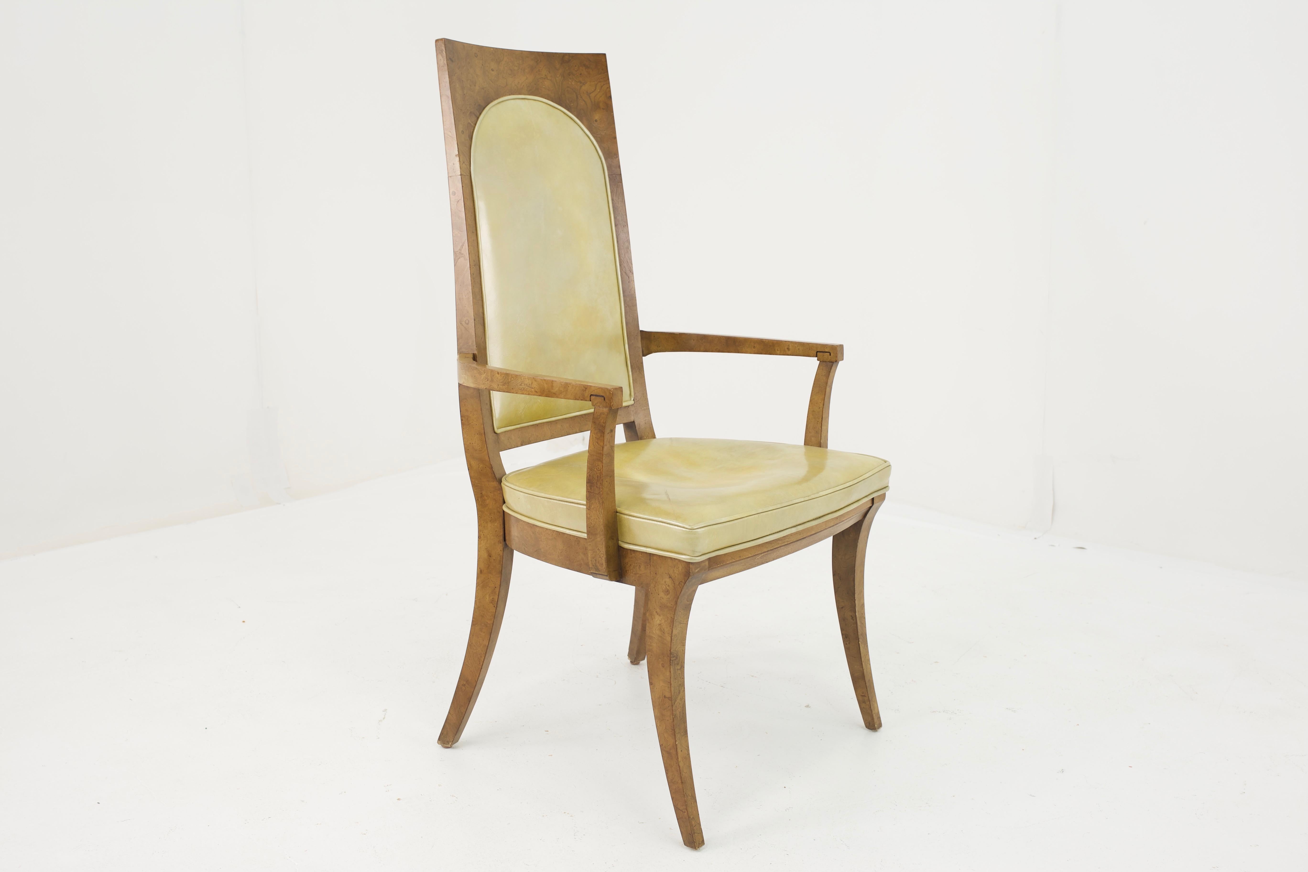 Late 20th Century Mastercraft Mid Century Burlwood Dining Chairs - Set of 6 For Sale