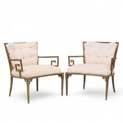Mastercraft Mid Century Greek Key Lounge Chairs - Pareja