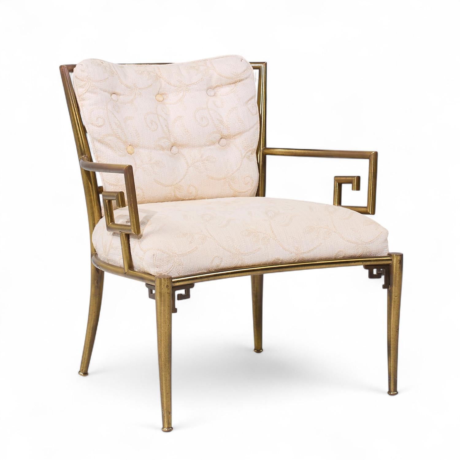American Mastercraft Mid Century Greek Key Lounge Chairs - Pair For Sale