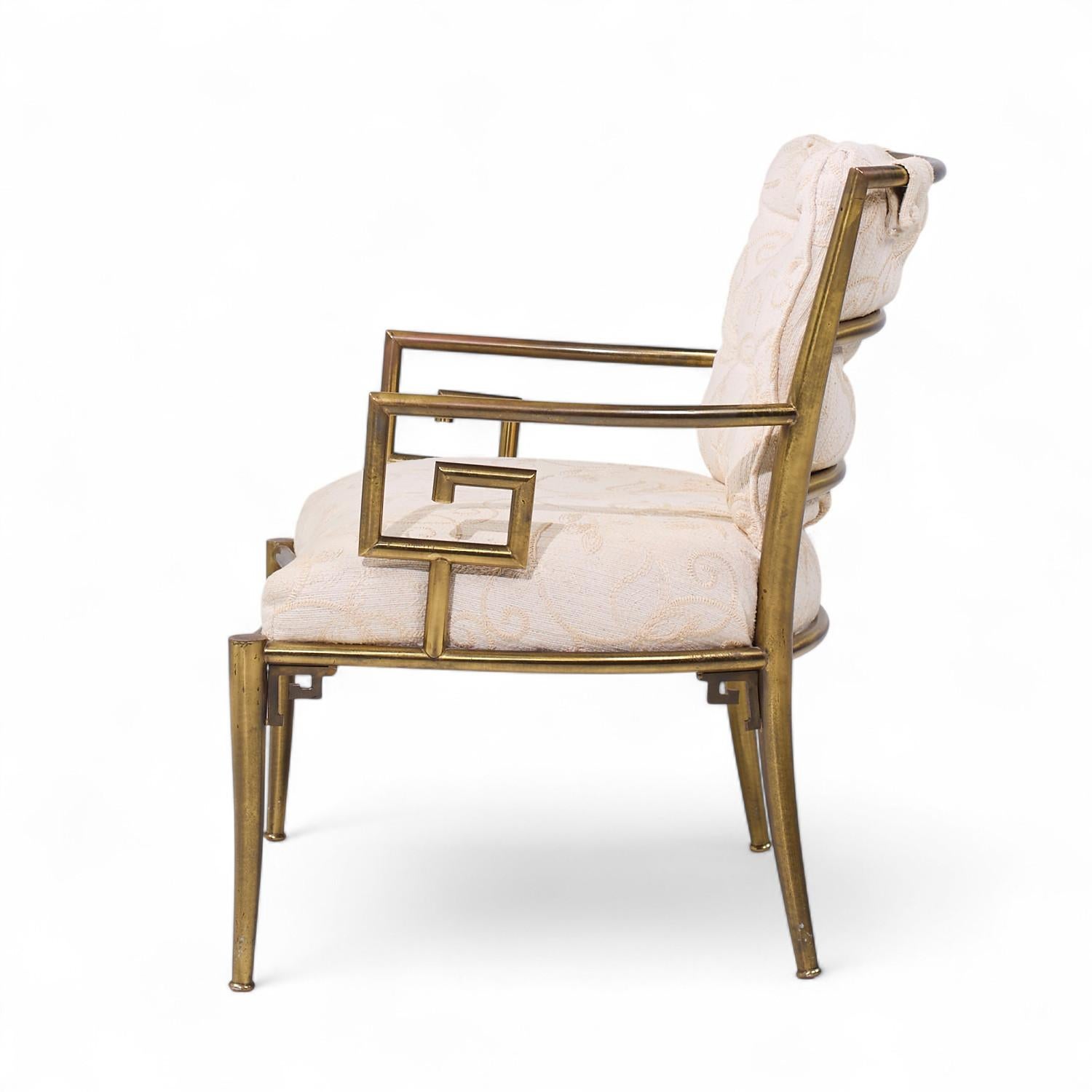 Metal Mastercraft Mid Century Greek Key Lounge Chairs - Pair For Sale