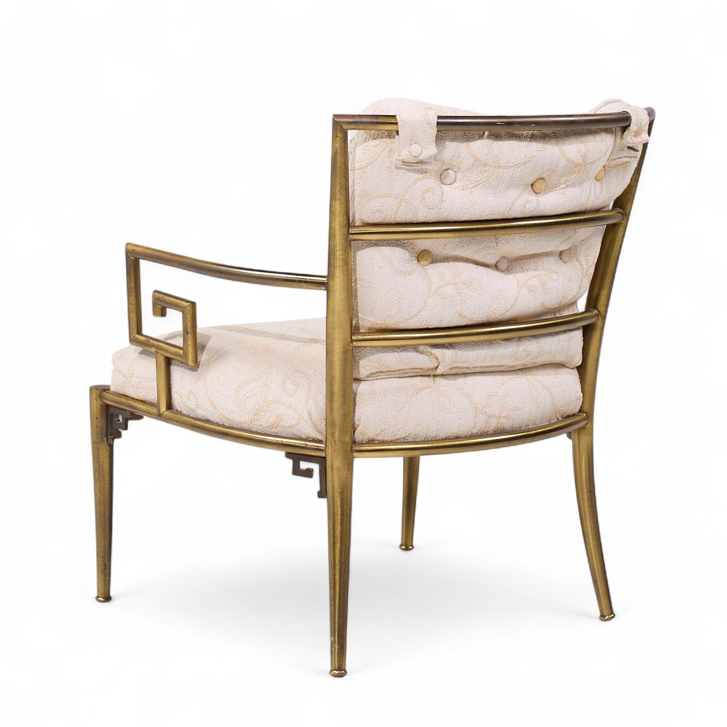 Mastercraft Mid Century Greek Key Lounge Chairs - Pair For Sale 1