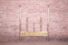 Mastercraft Midcentury Hollywood Regency Brass Queen Size Headboard, 1970s