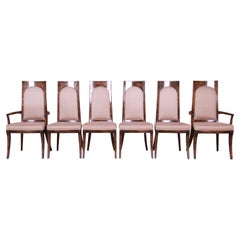 Mastercraft Mid-Century Hollywood Regency Sedie da pranzo in legno di radica, Set di sei