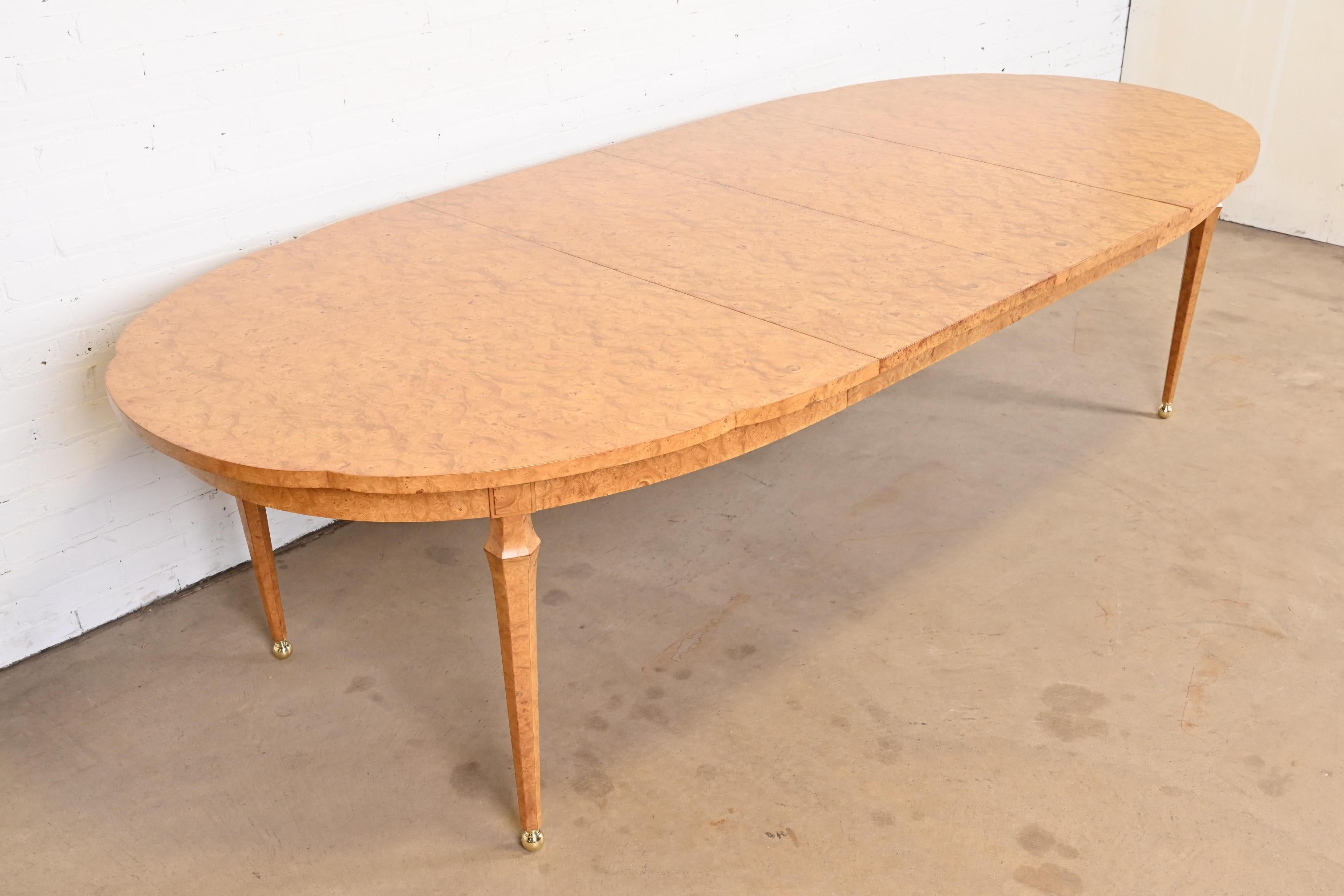 Mid-20th Century Mastercraft Midcentury Hollywood Regency Burl Wood Dining Table, Refinished For Sale