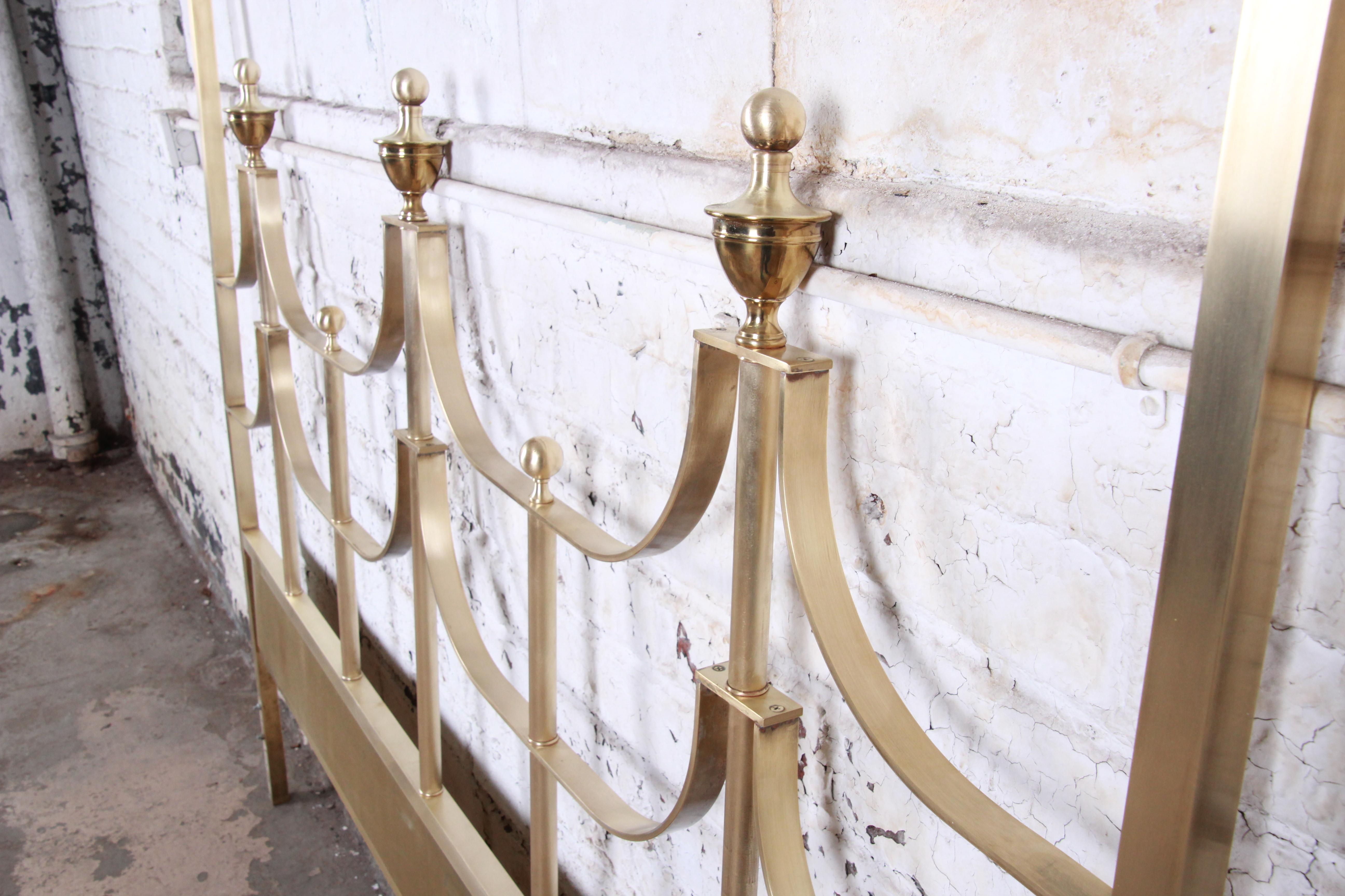 Late 20th Century Mastercraft Midcentury Hollywood Regency Solid Brass King Size Headboard, 1970s