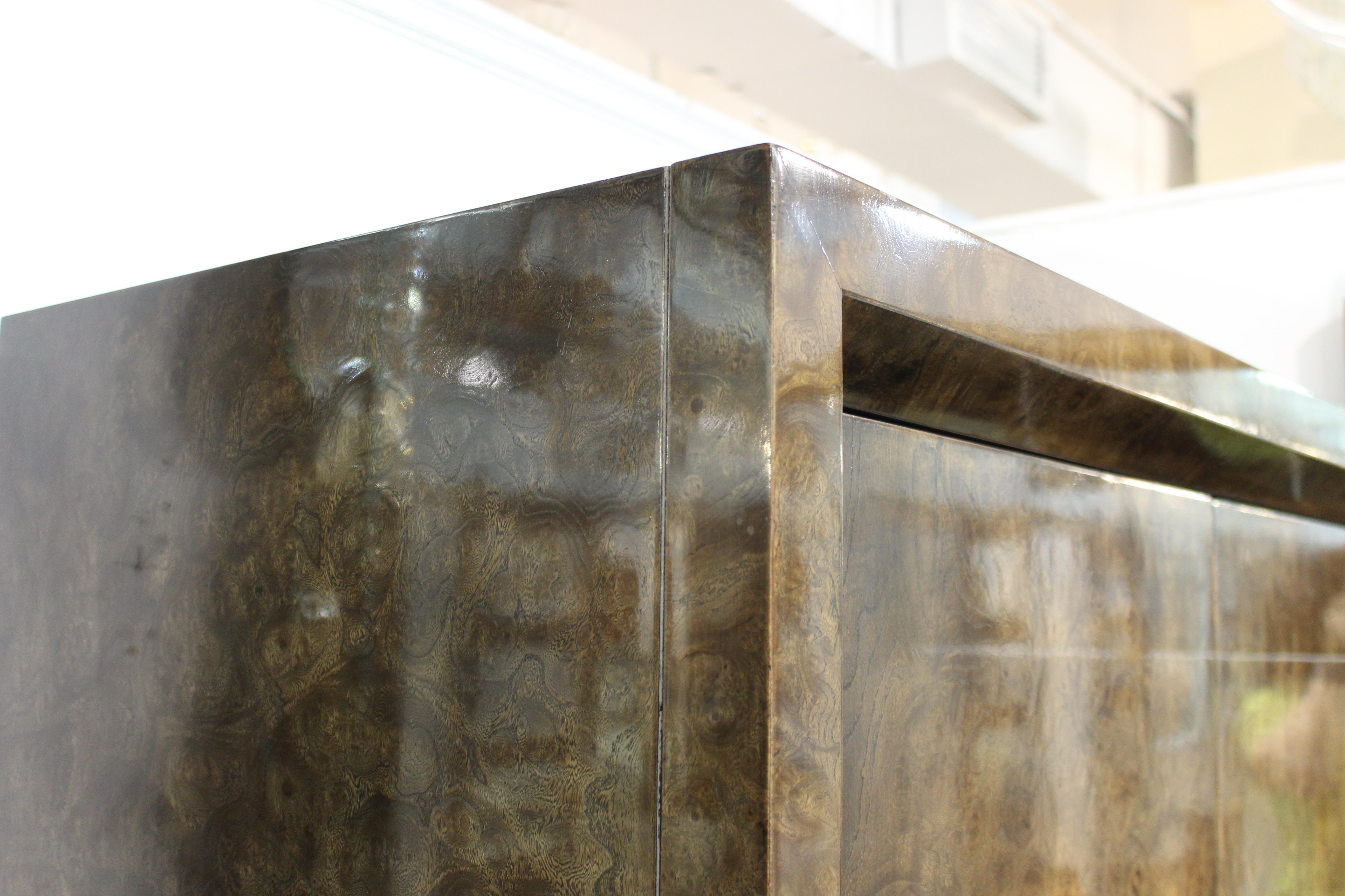 Mastercraft Mid-Century Modern Amboyna Burl Wood Dresser Cabinet 5