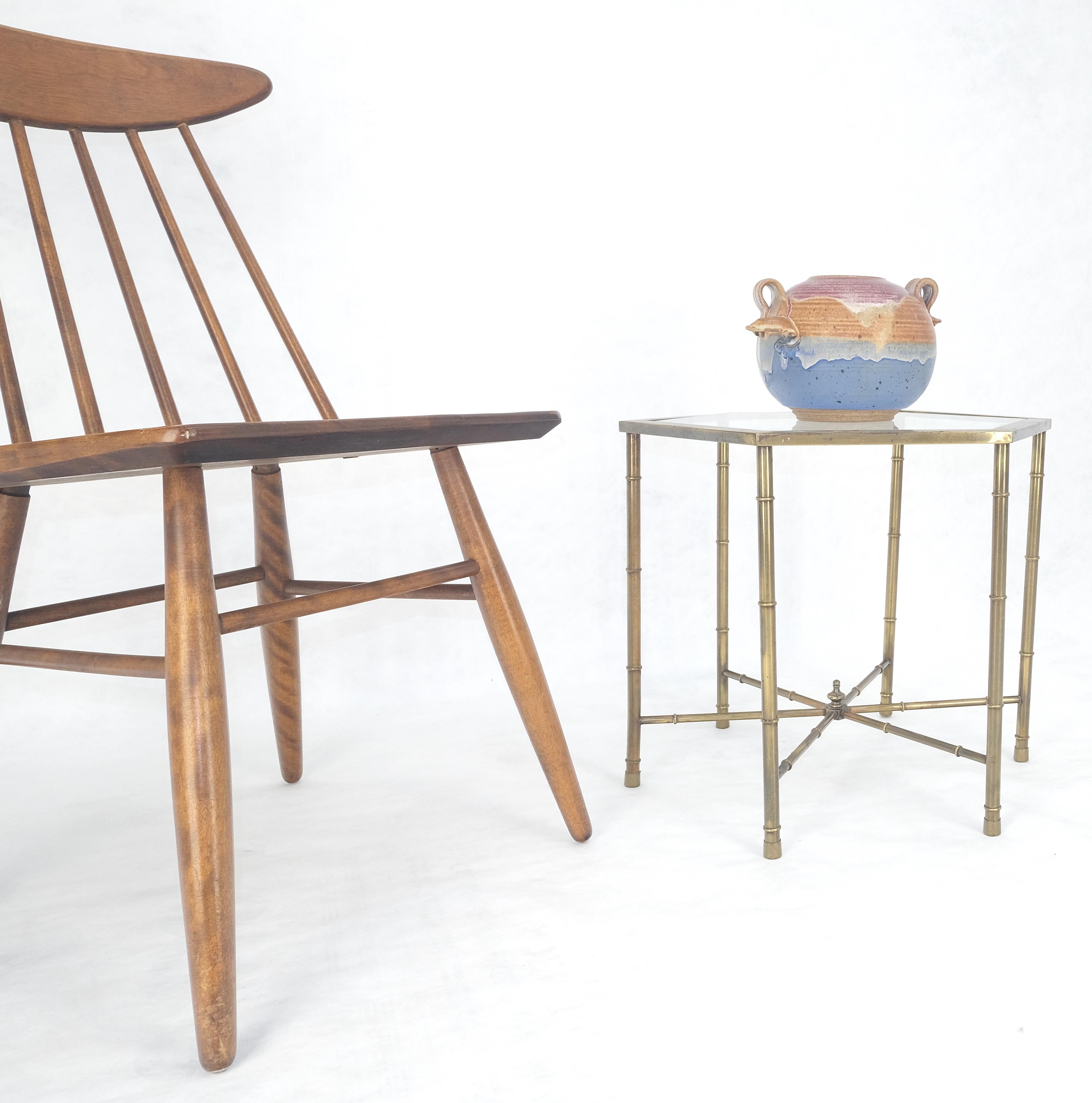 Mastercraft Mid Century Modern Hexagon Top Faux Bamboo Legs Coffee Side Table For Sale 5