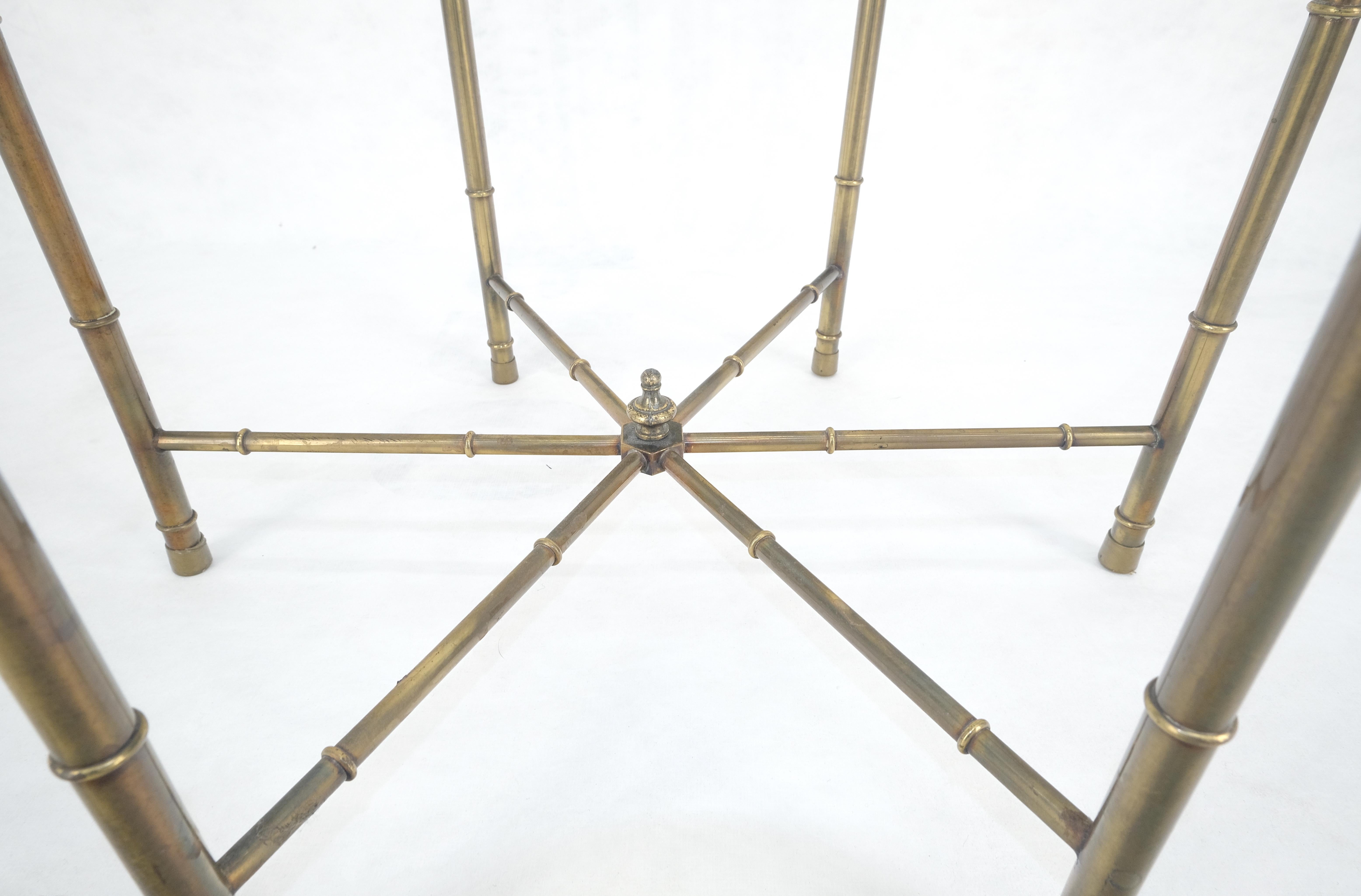 Mastercraft Mid Century Modern Hexagon Top Faux Bamboo Legs Coffee Side Table In Good Condition For Sale In Rockaway, NJ