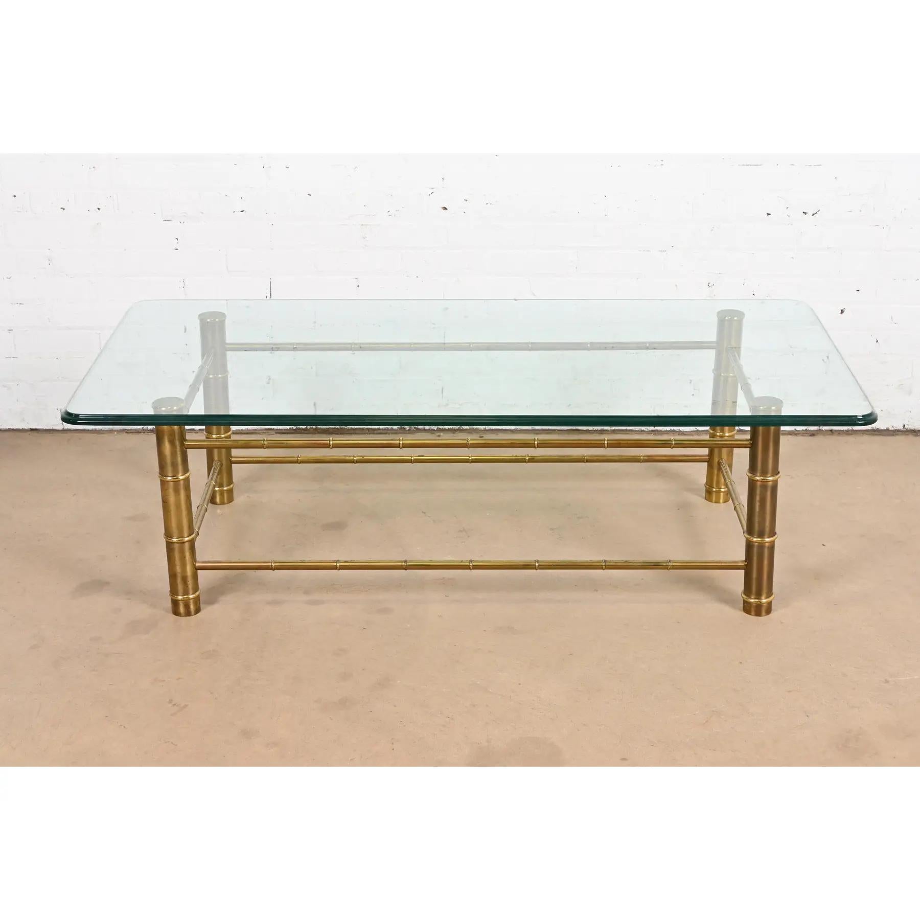 American Mastercraft Mid-Century Modern Hollywood Regency Bamboo Form Cocktail Table