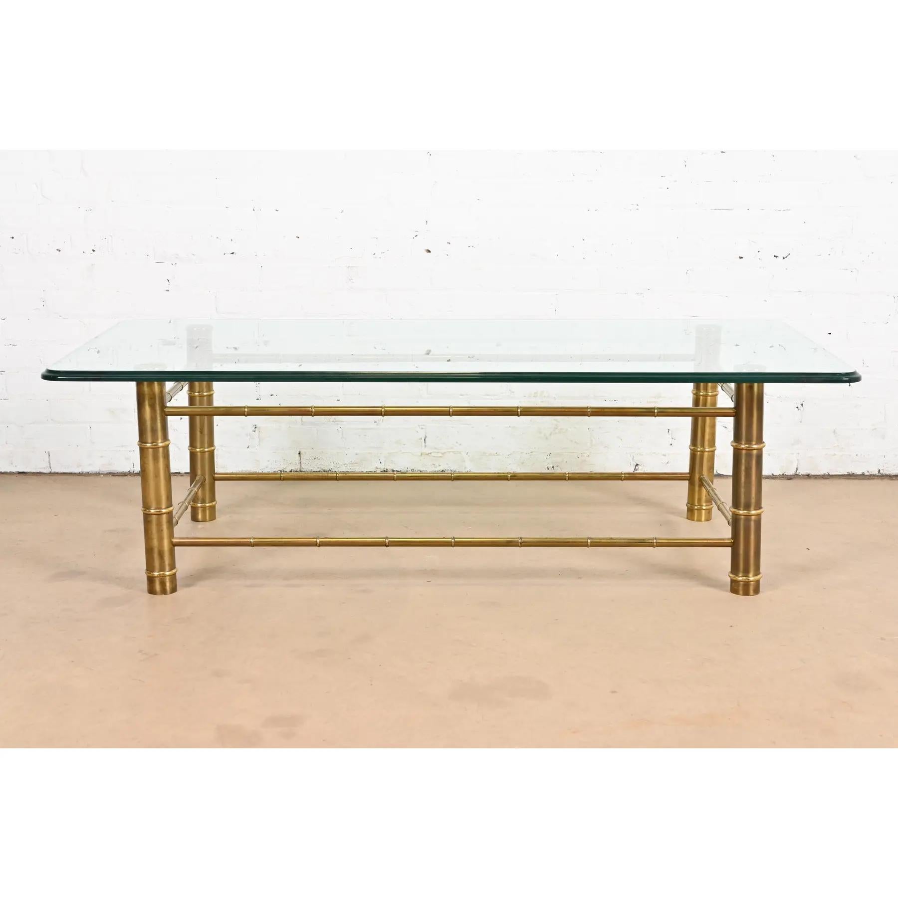 Mastercraft Mid-Century Modern Hollywood Regency Bamboo Form Cocktail Table In Good Condition In South Bend, IN