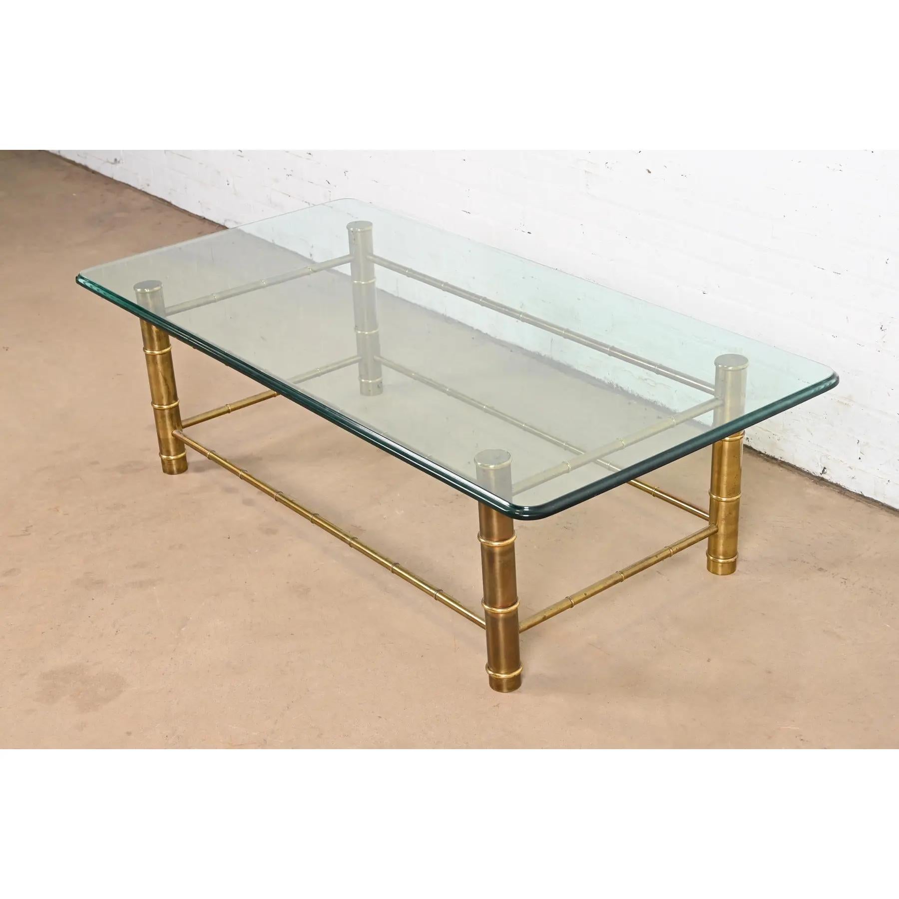 Late 20th Century Mastercraft Mid-Century Modern Hollywood Regency Bamboo Form Cocktail Table