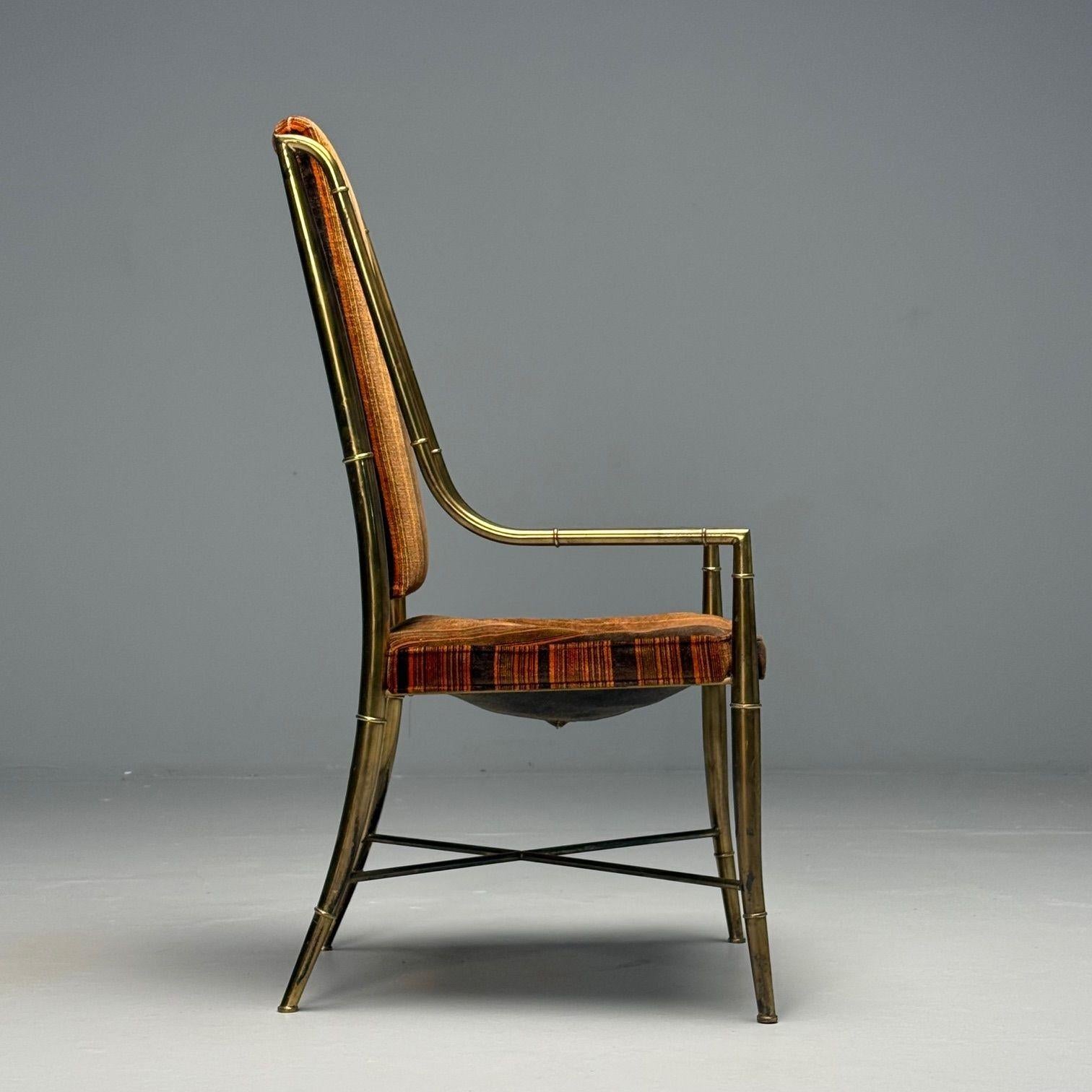 Mastercraft, Mid-Century Modern, Occasional Desk Chair, Brass, Fabric, 1950s 5
