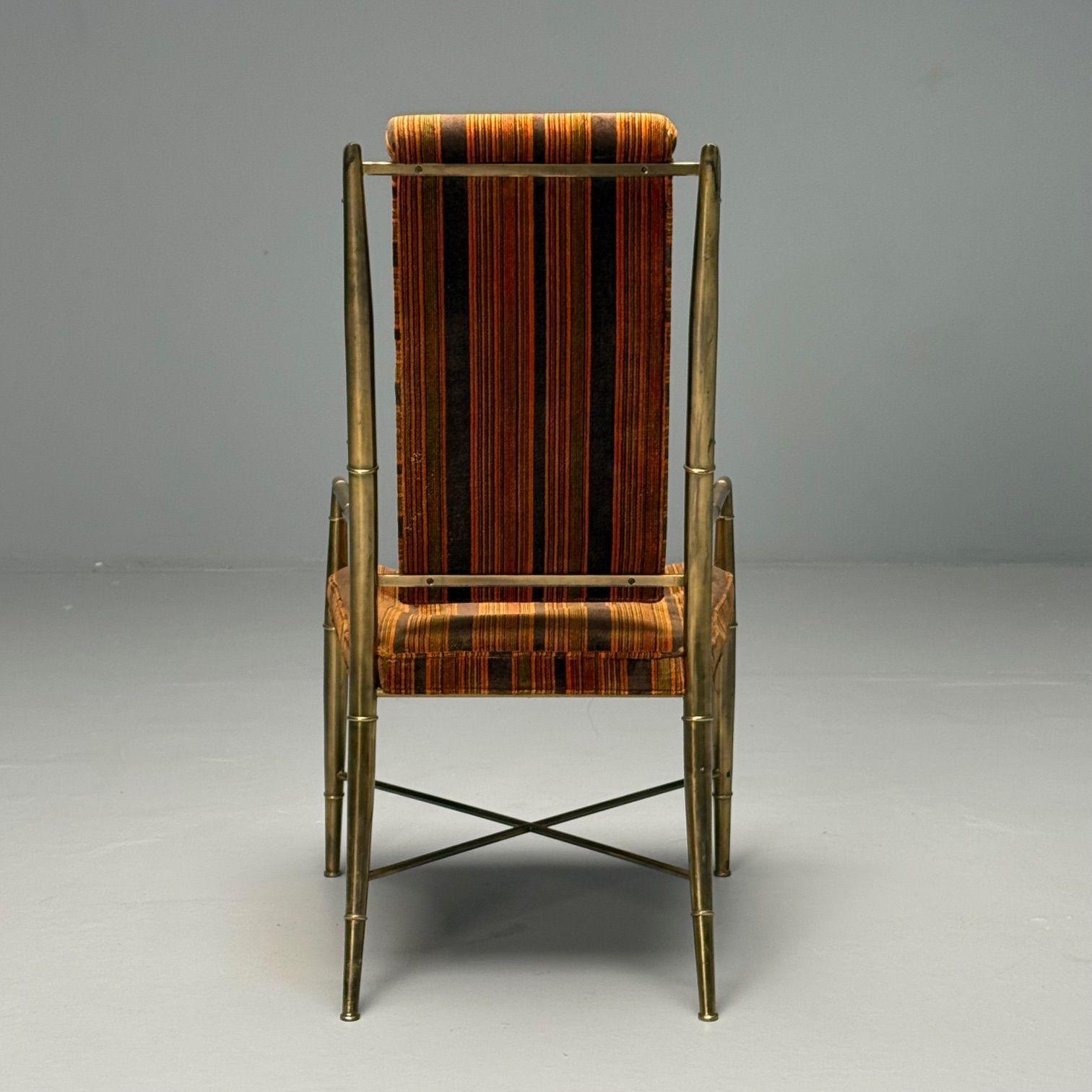 Mastercraft, Mid-Century Modern, Occasional Desk Chair, Brass, Fabric, 1950s 6