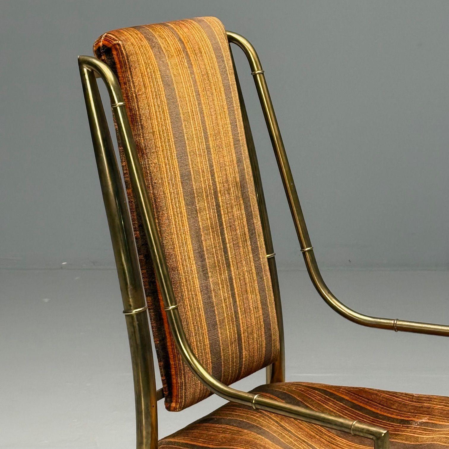 Mid-20th Century Mastercraft, Mid-Century Modern, Occasional Desk Chair, Brass, Fabric, 1950s