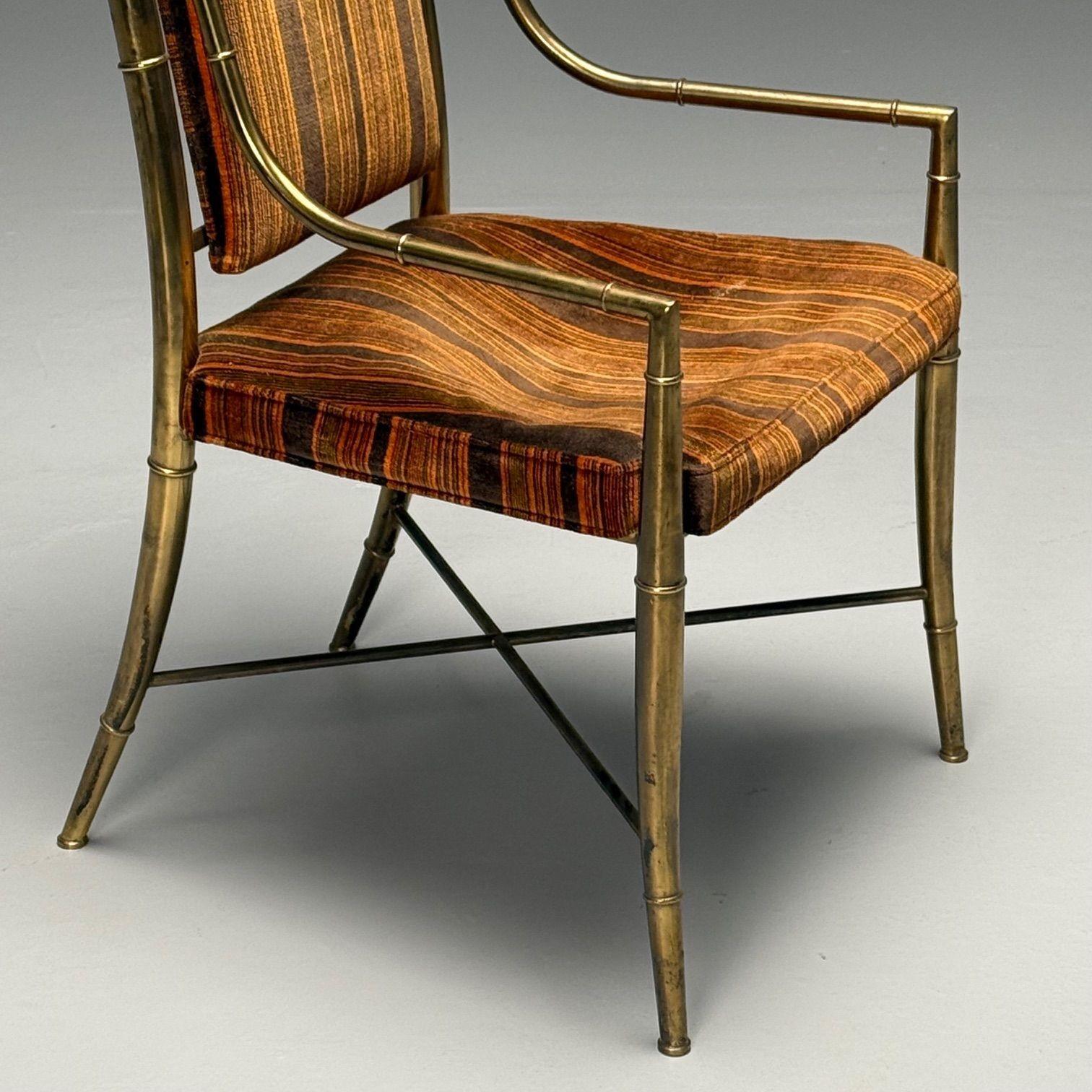 Mastercraft, Mid-Century Modern, Occasional Desk Chair, Brass, Fabric, 1950s 1