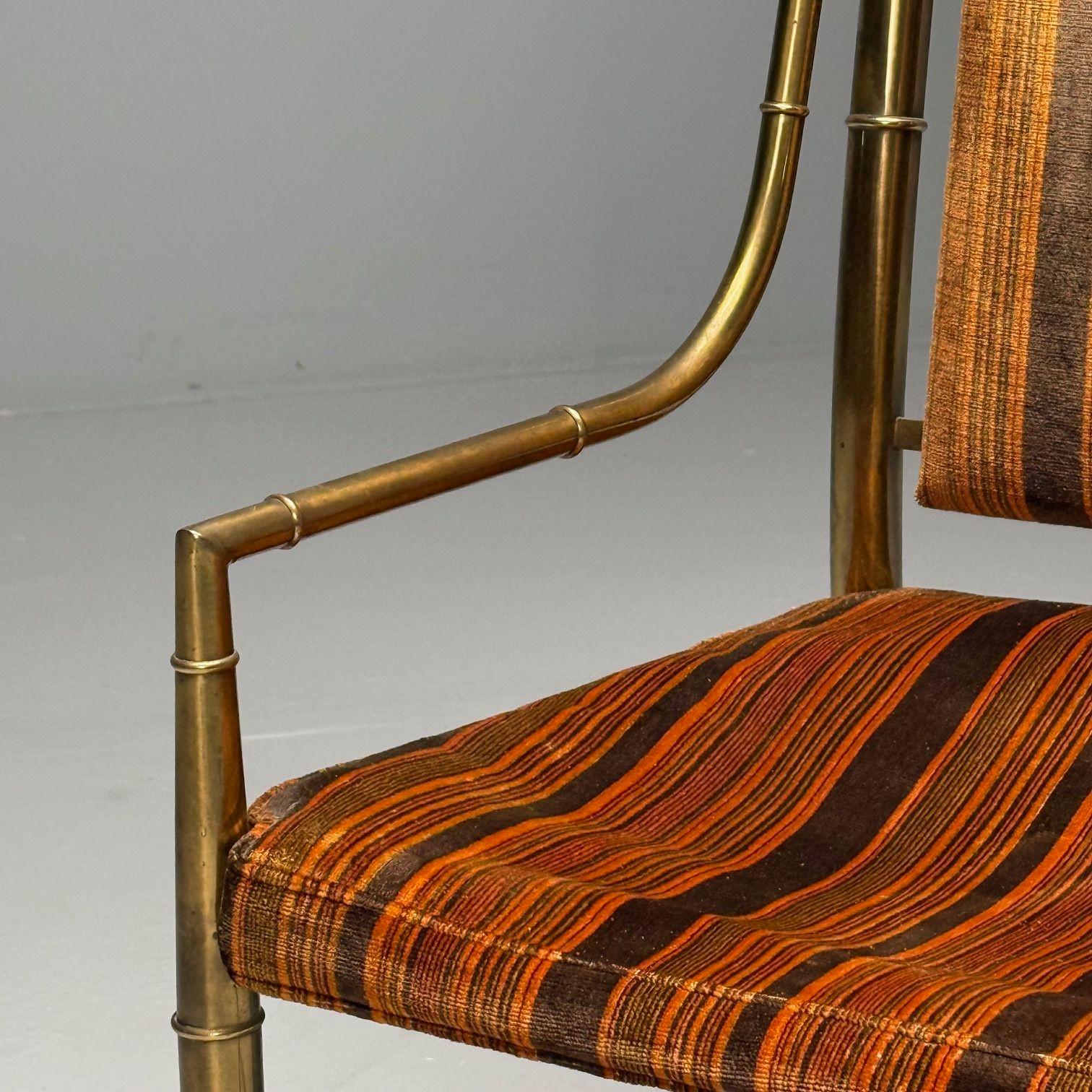 Mastercraft, Mid-Century Modern, Occasional Desk Chair, Brass, Fabric, 1950s 2
