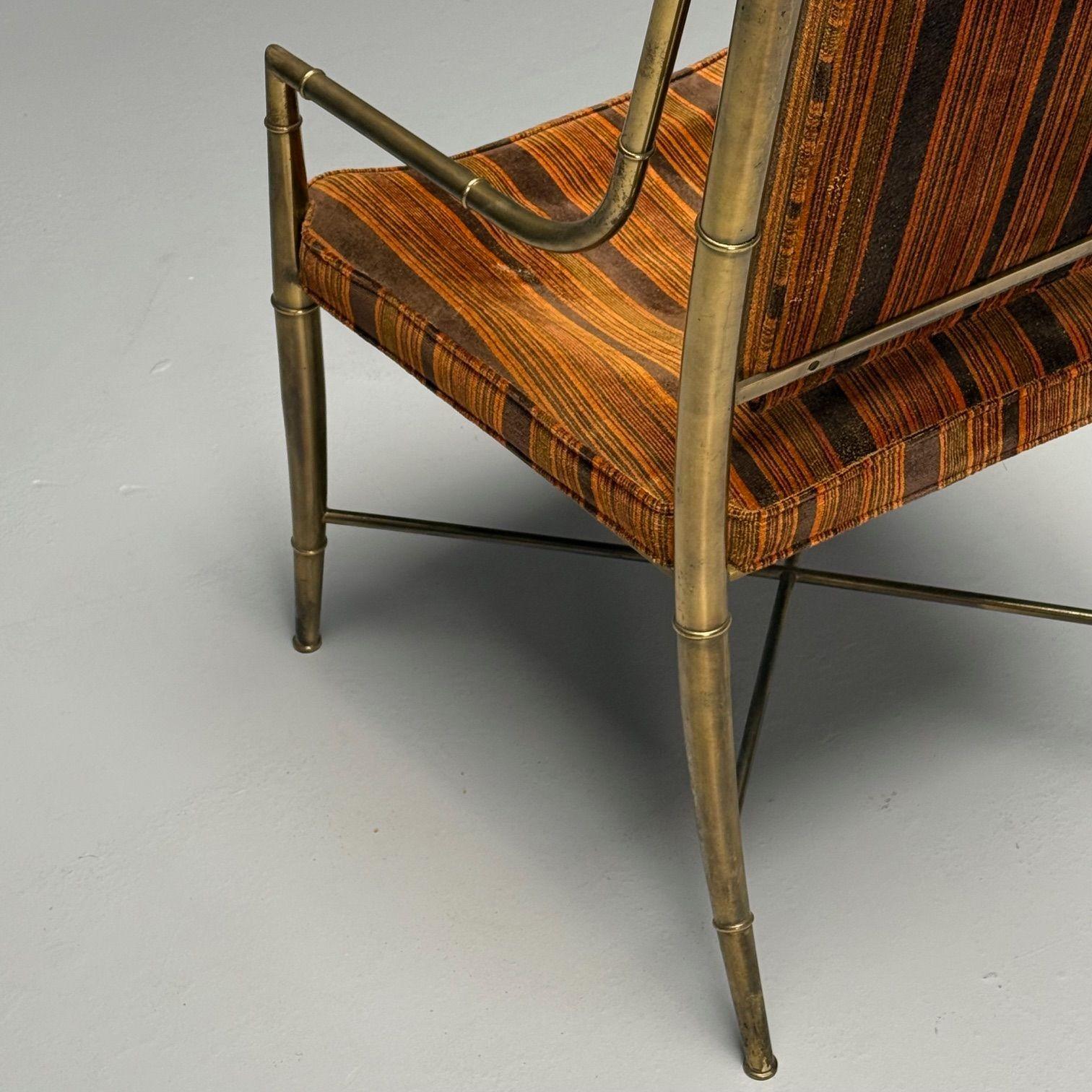 Mastercraft, Mid-Century Modern, Occasional Desk Chair, Brass, Fabric, 1950s 3