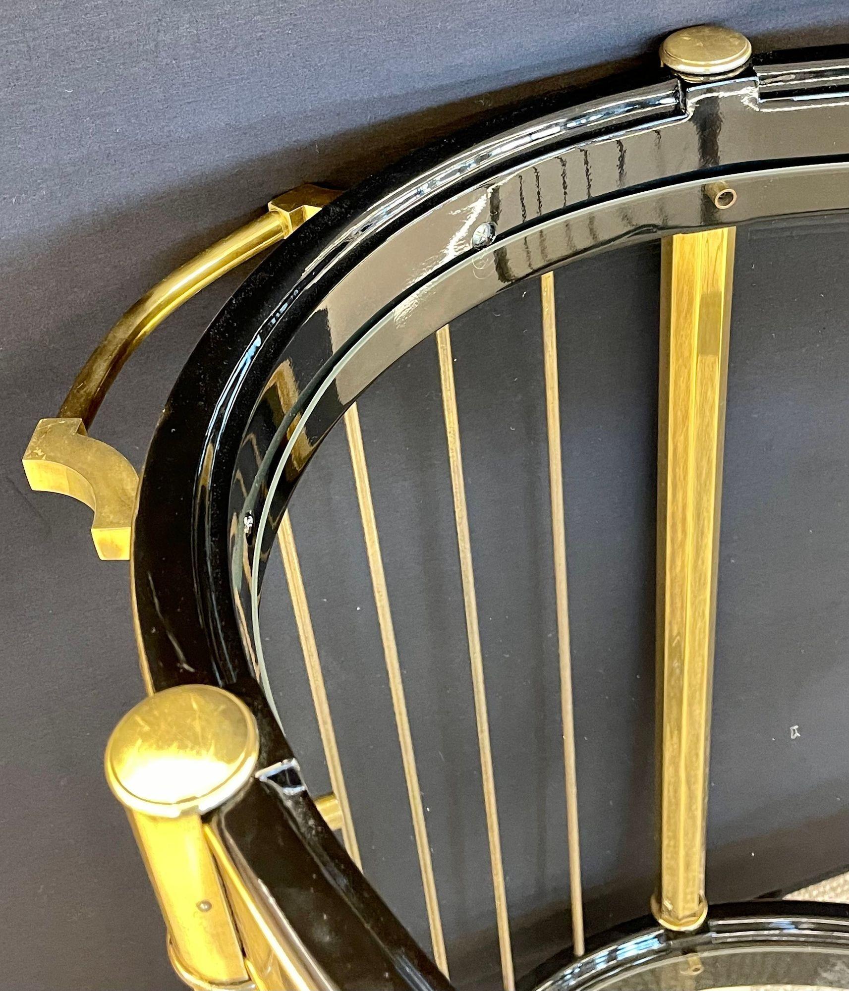 Mastercraft, Mid-Century Modern, Rolling Bar Cart, Etched Brass, Lacquer, 1960s For Sale 5