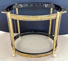 Mastercraft, Mid-Century Modern, Rolling Bar Cart, Etched Brass, Lacquer, 1960s