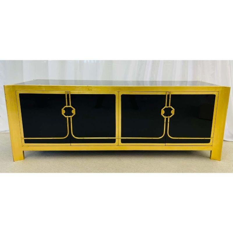 Late 20th Century Mastercraft, Mid-Century Modern, Gilt, Ebonized Sideboard, USA, 1960s For Sale