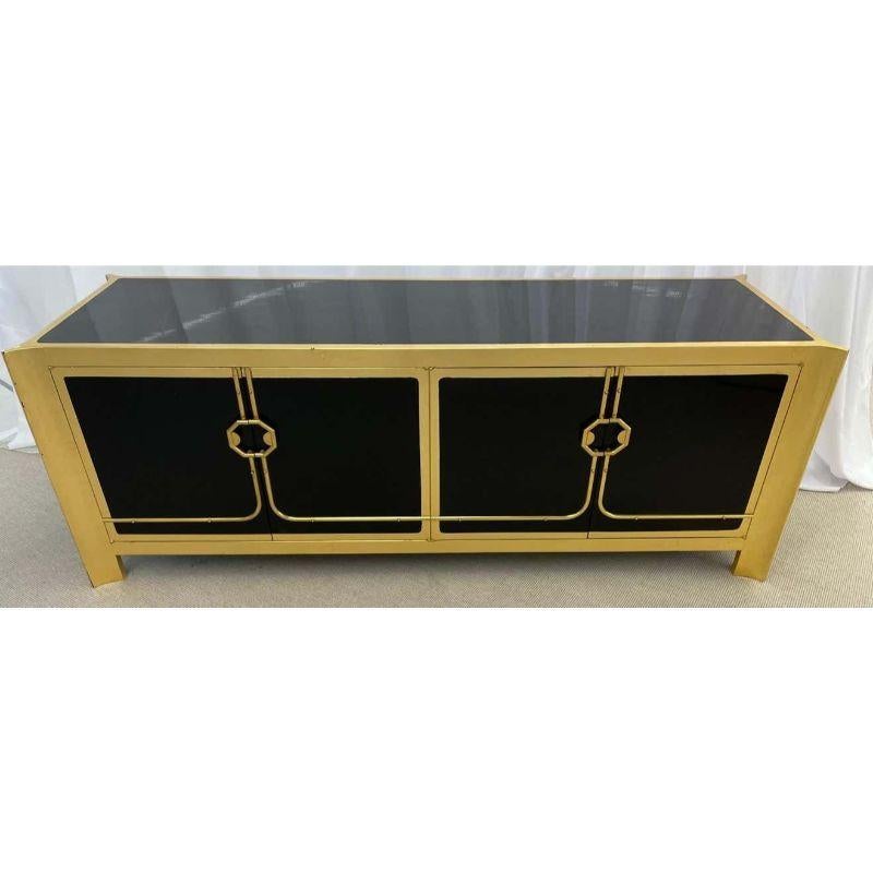 Wood Mastercraft, Mid-Century Modern, Gilt, Ebonized Sideboard, USA, 1960s For Sale