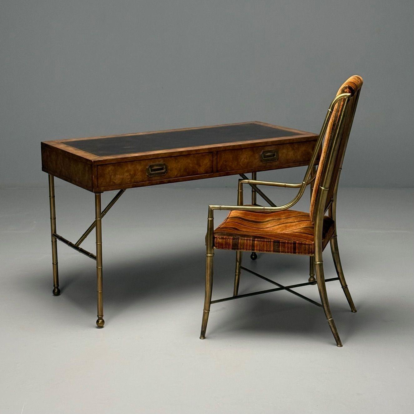 Mastercraft, Mid-Century Modern, Bureau, Burlwood, Brass, Leather, 1950s 7